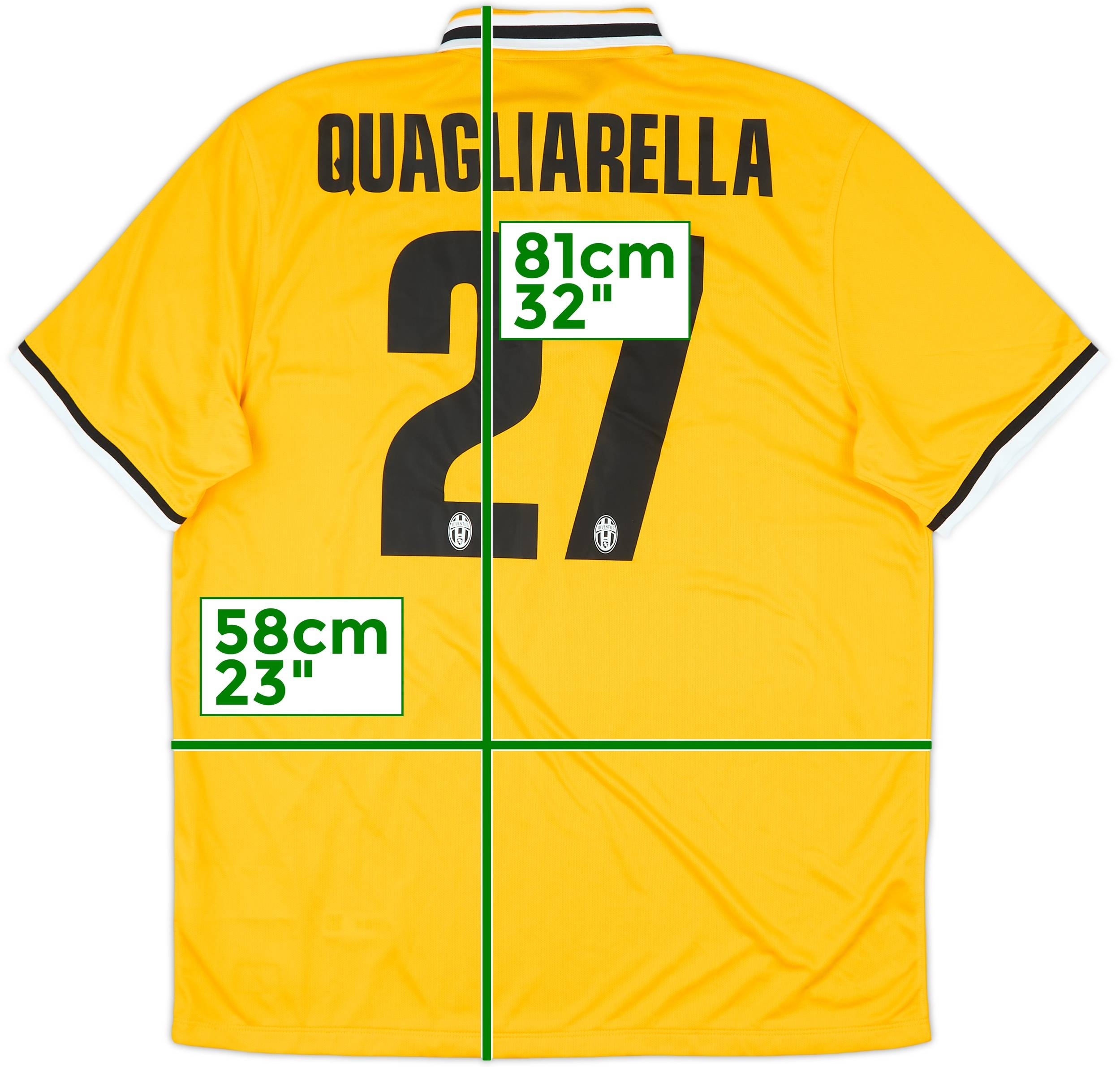 国産品 2013-14 Juventus Away Shirt Quagliarella #27 (XL) ウェア