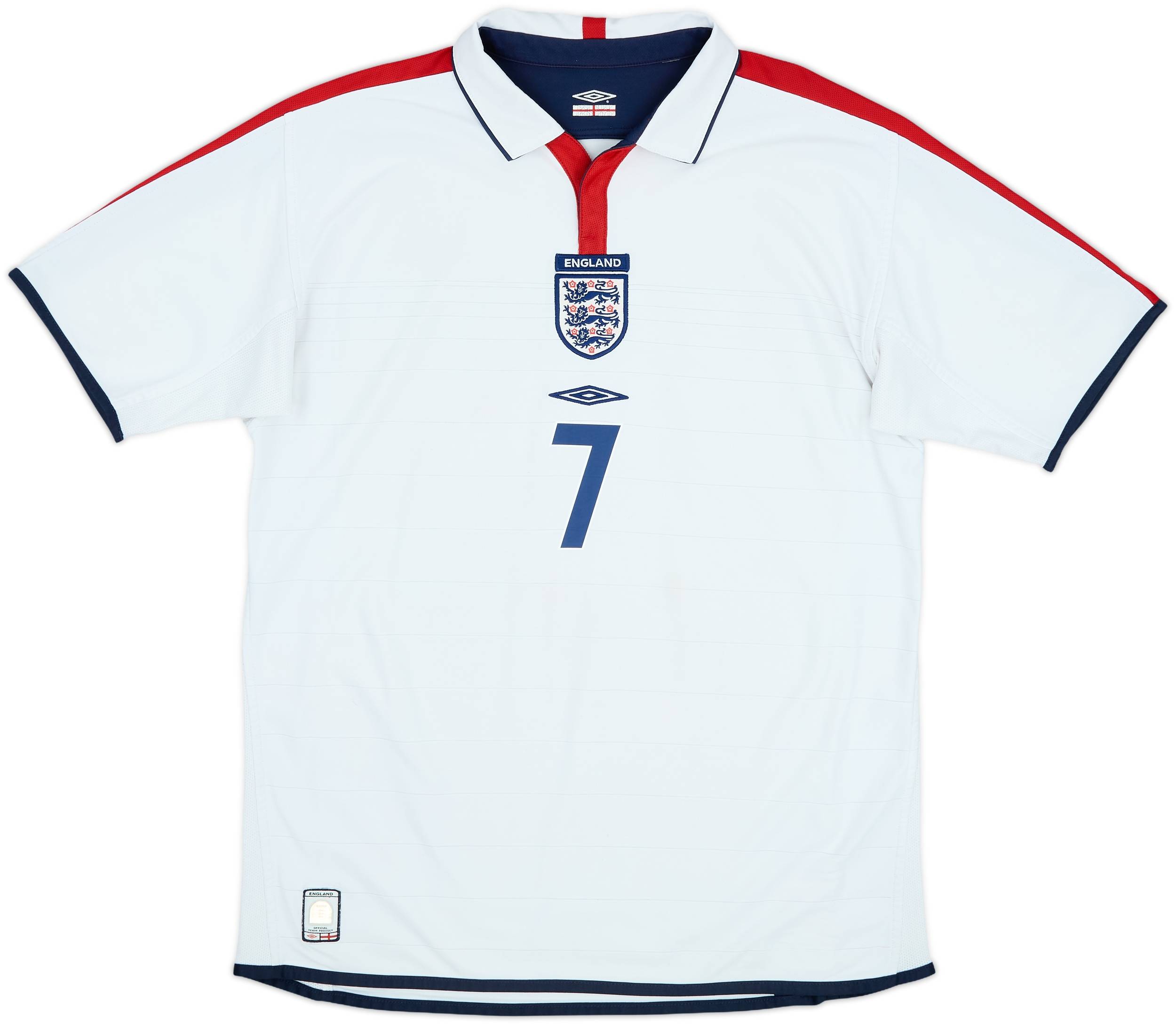 2003-05 England Home Shirt Beckham #7 - 6/10 - (L)