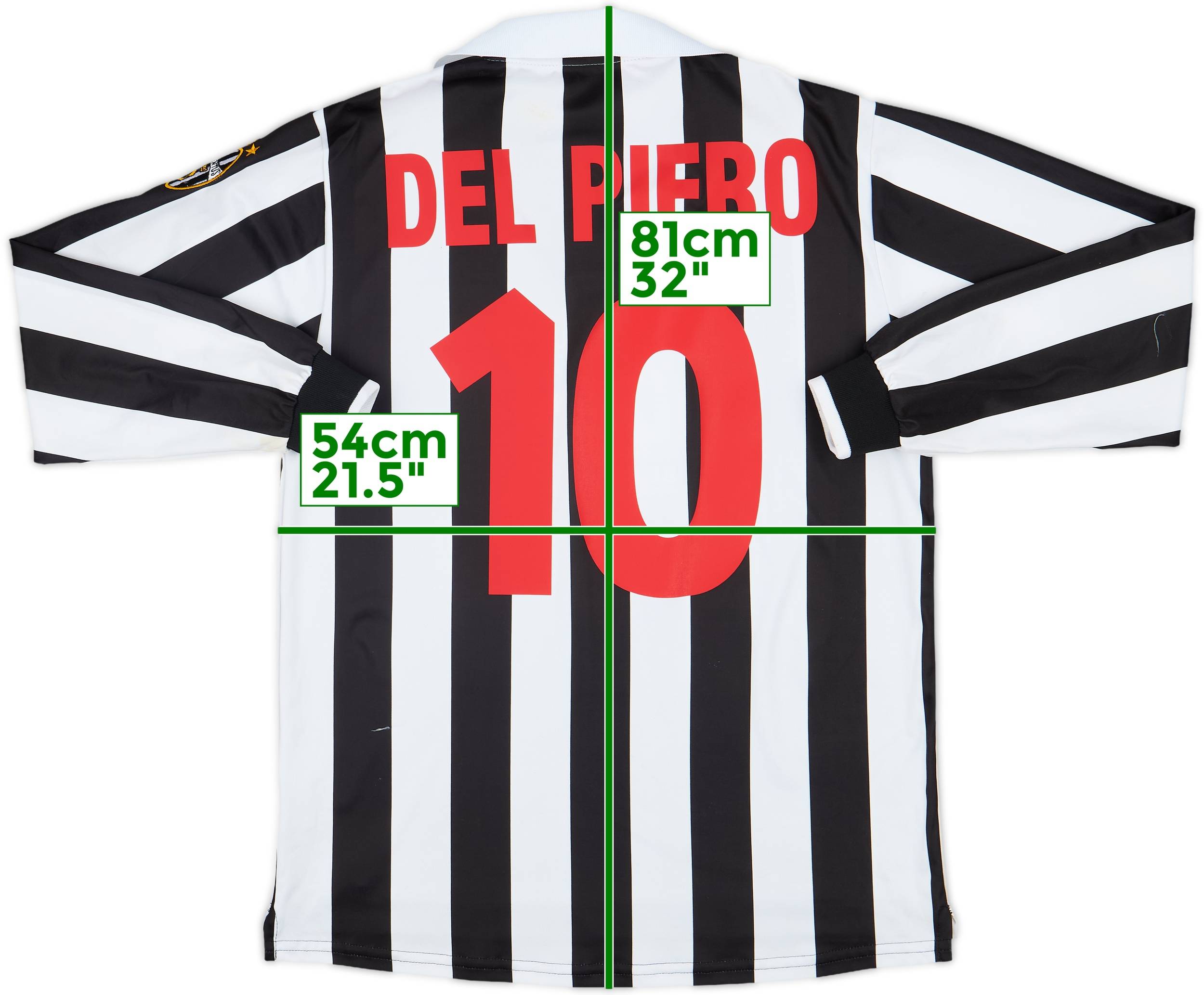 1998-99 Juventus Home L/S Shirt Del Piero #10 - 8/10 - (M)