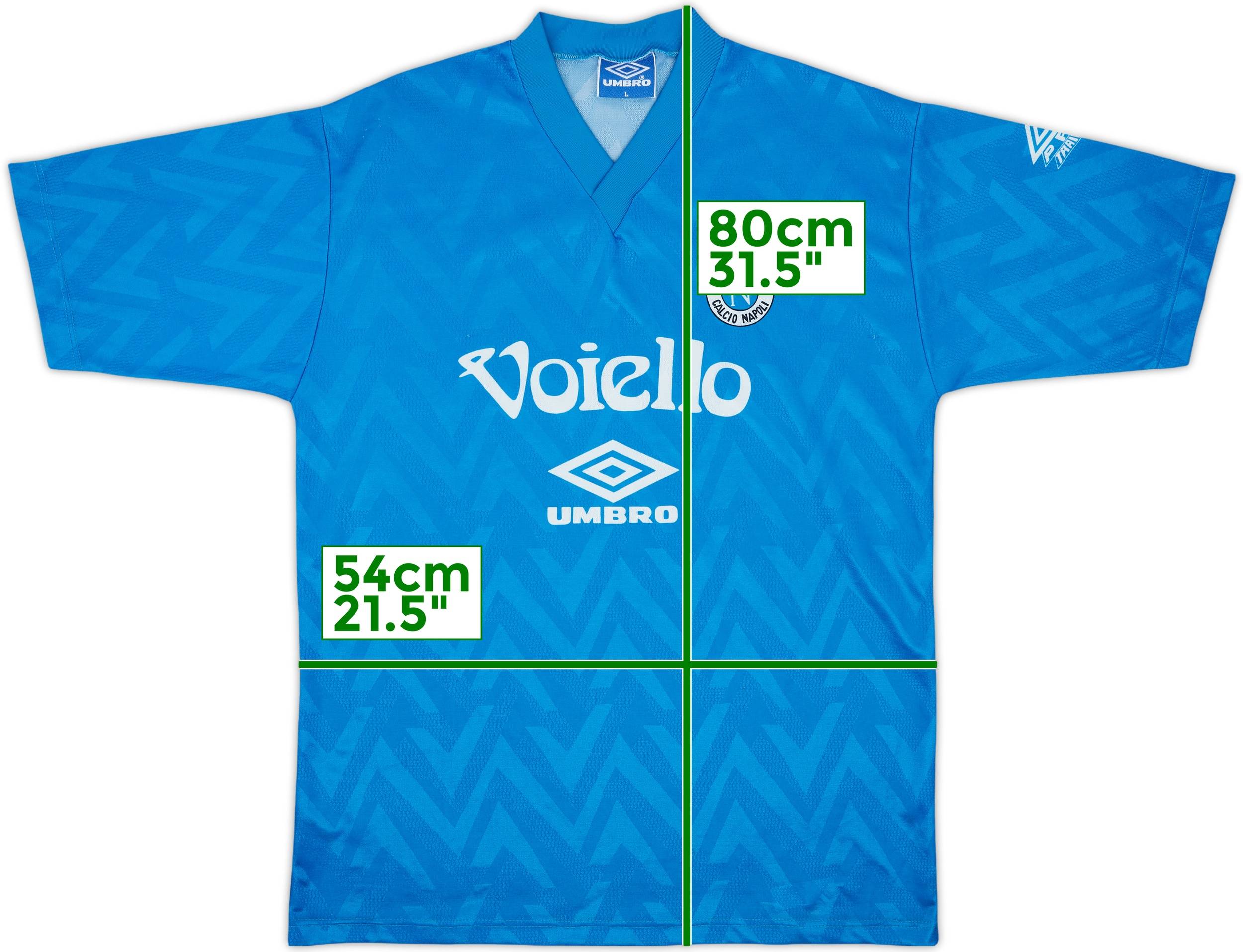 1991-92 Napoli Umbro Training Shirt - 9/10 - (L)
