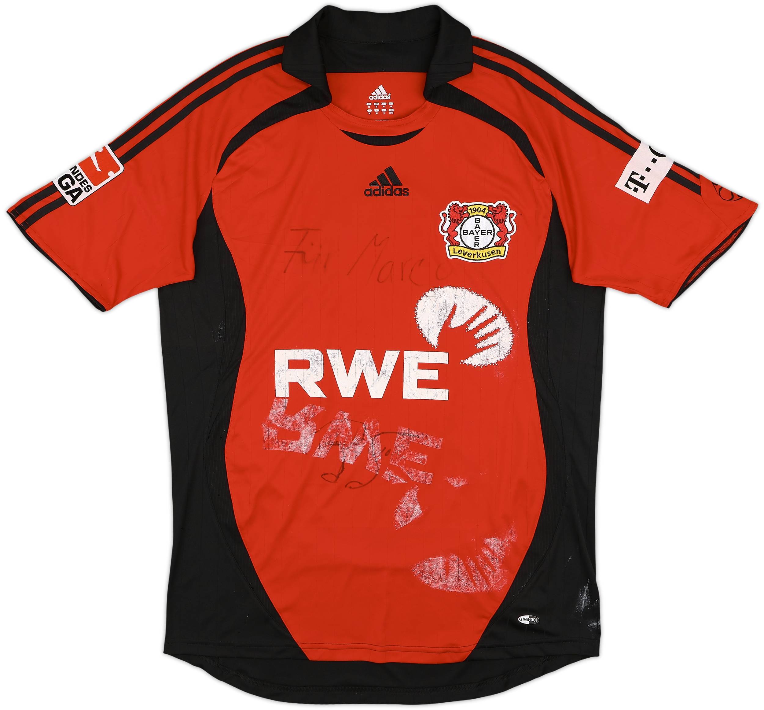 Bayer Leverkusen UEFAシャツ 2006-07 Bayer Leverkusen Signed Home Shirt Barbarez #9 - 5