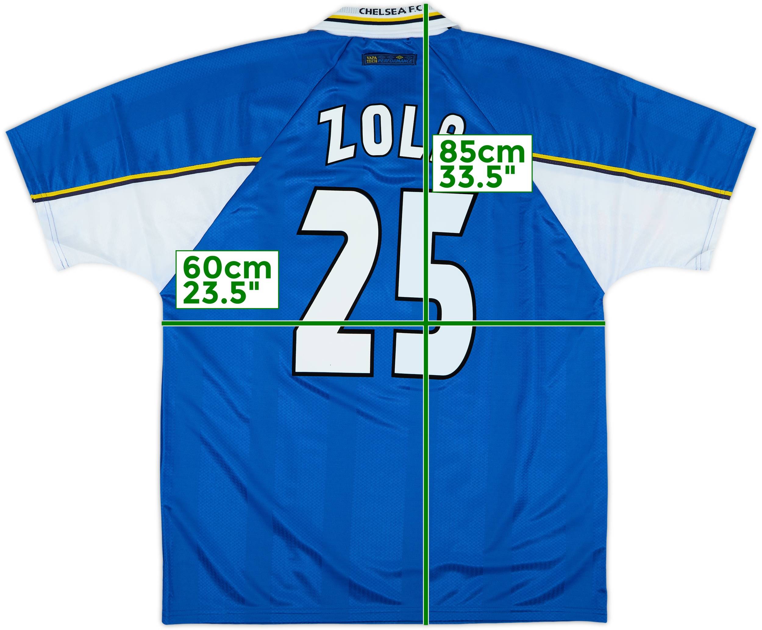 1995-97 Chelsea Home Shirt Zola #25 - 6/10 - (M)
