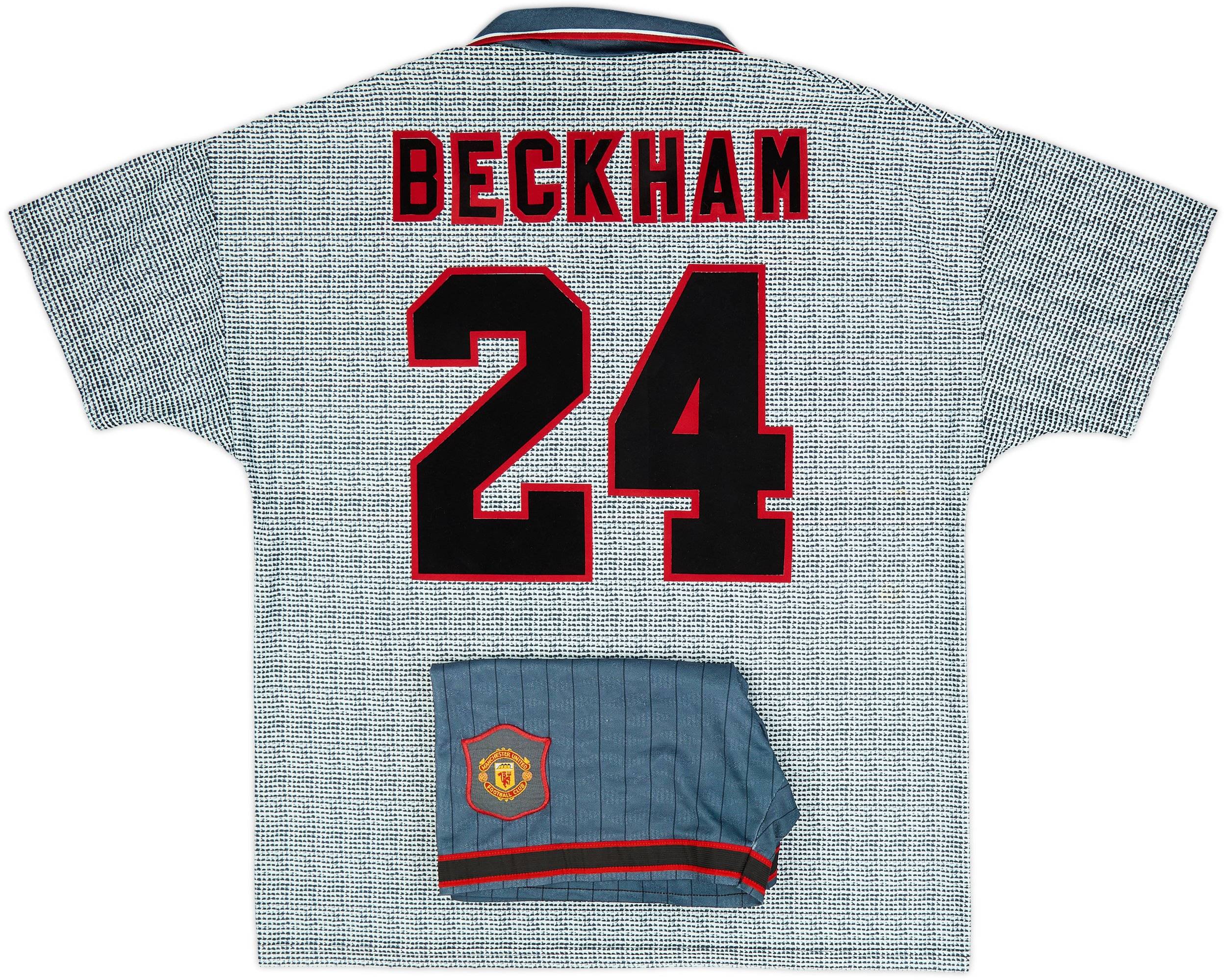 1995-96 Manchester United Away Shirt & Shorts Beckham #24 - 8/10