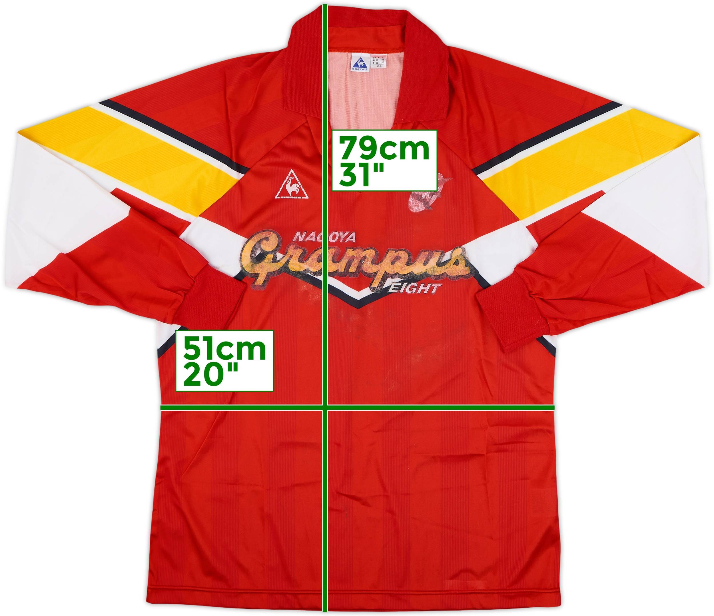 1992 Nagoya Grampus Eight Home L/S Shirt - 4/10 - (M/L)