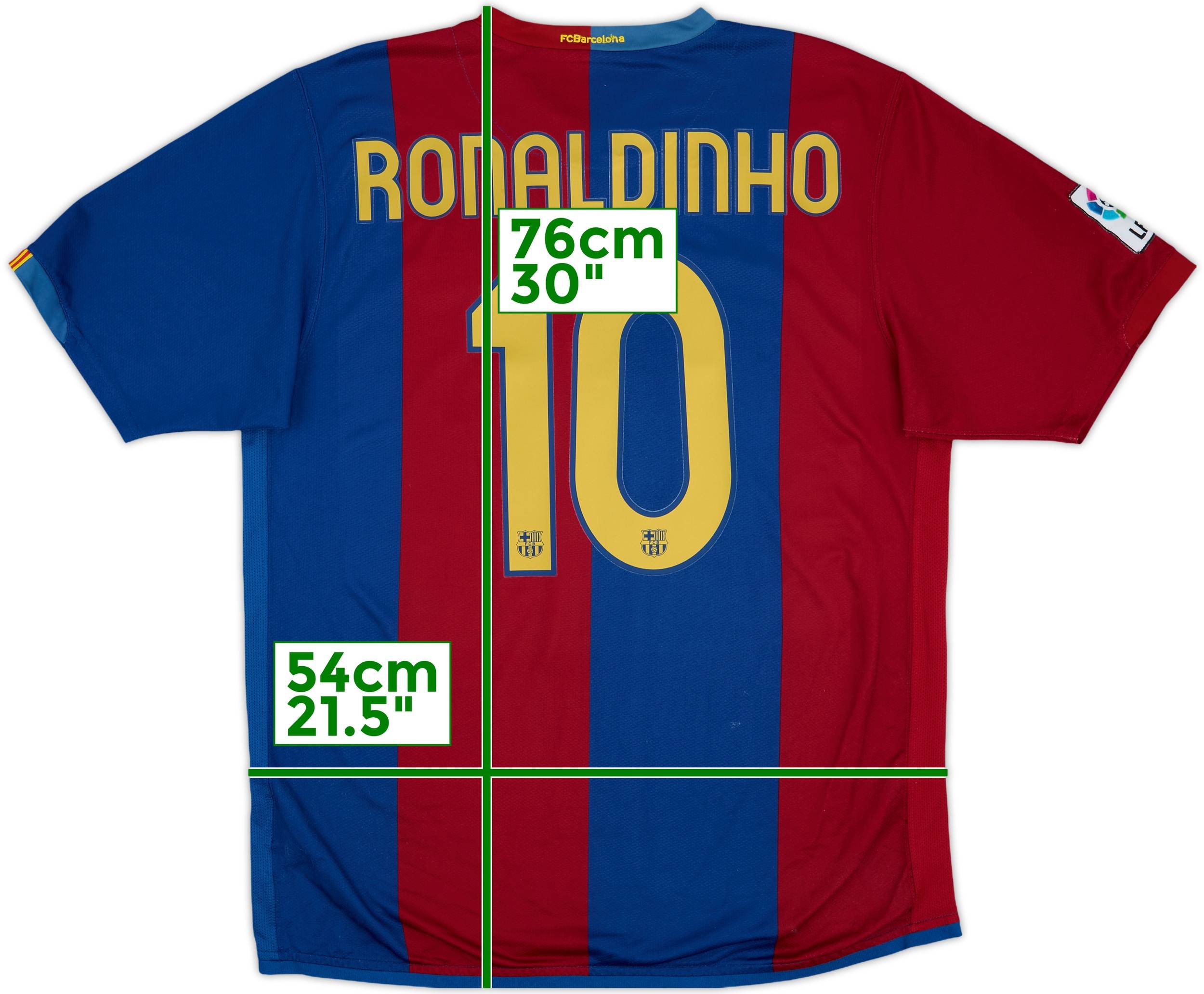 【保障できる】 Shirt Home Barcelona 2006-07 Ronaldinho (L) - 6/10 - #10 ウェア