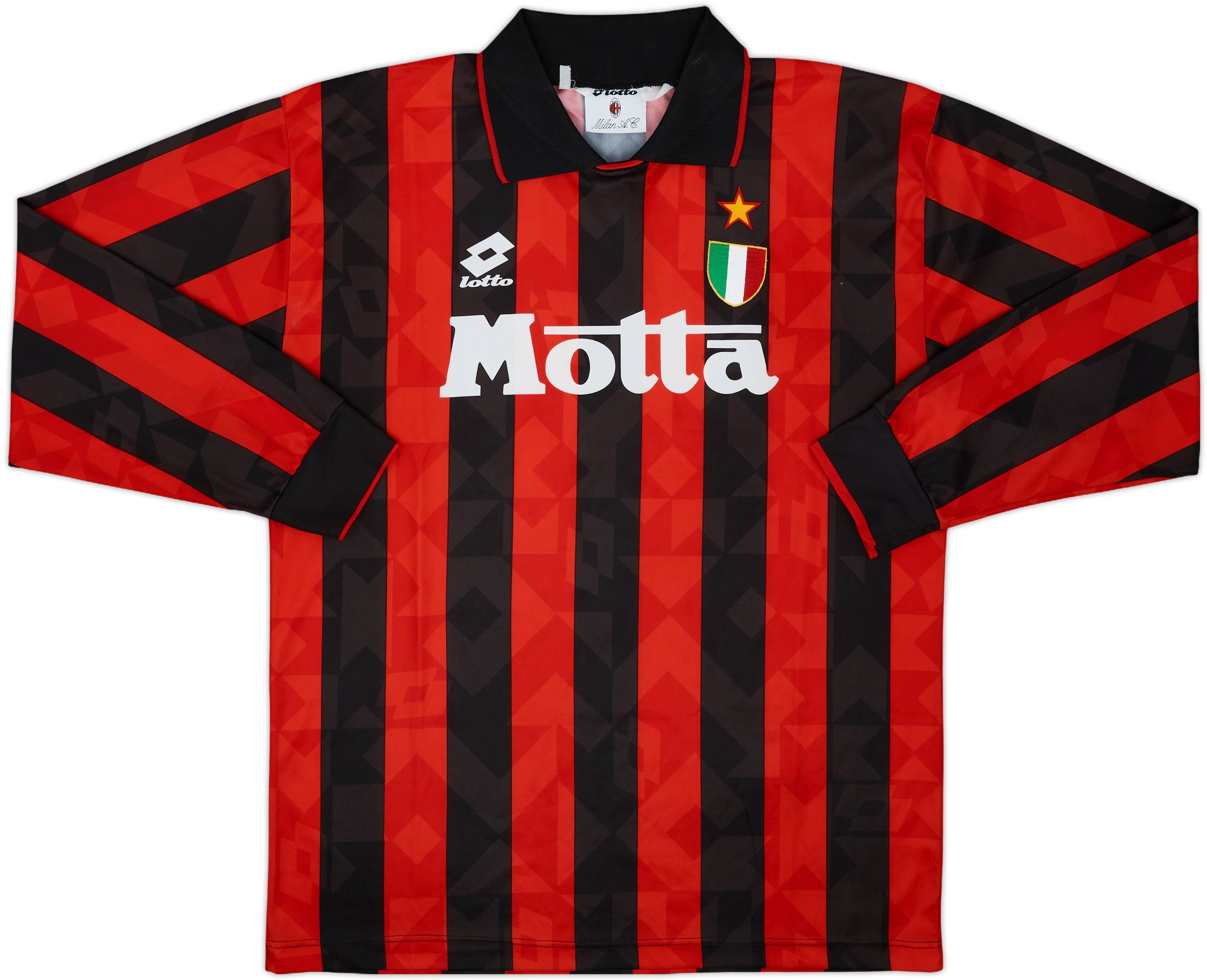 1992-93 AC Milan Home L/S Shirt #10 - 8/10 - (L)