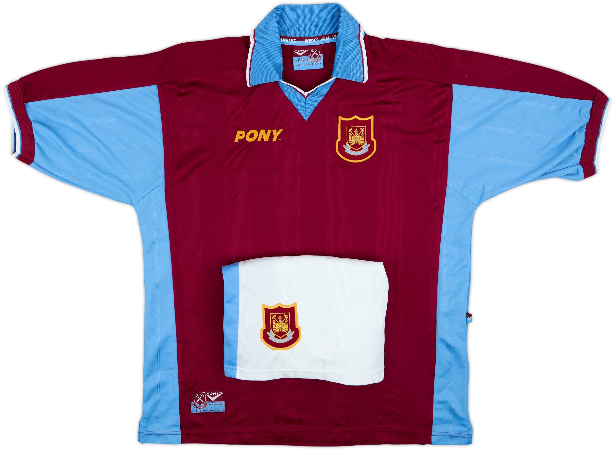 1997-98 West Ham Home Shirt & Shorts - 8/10 - (L)