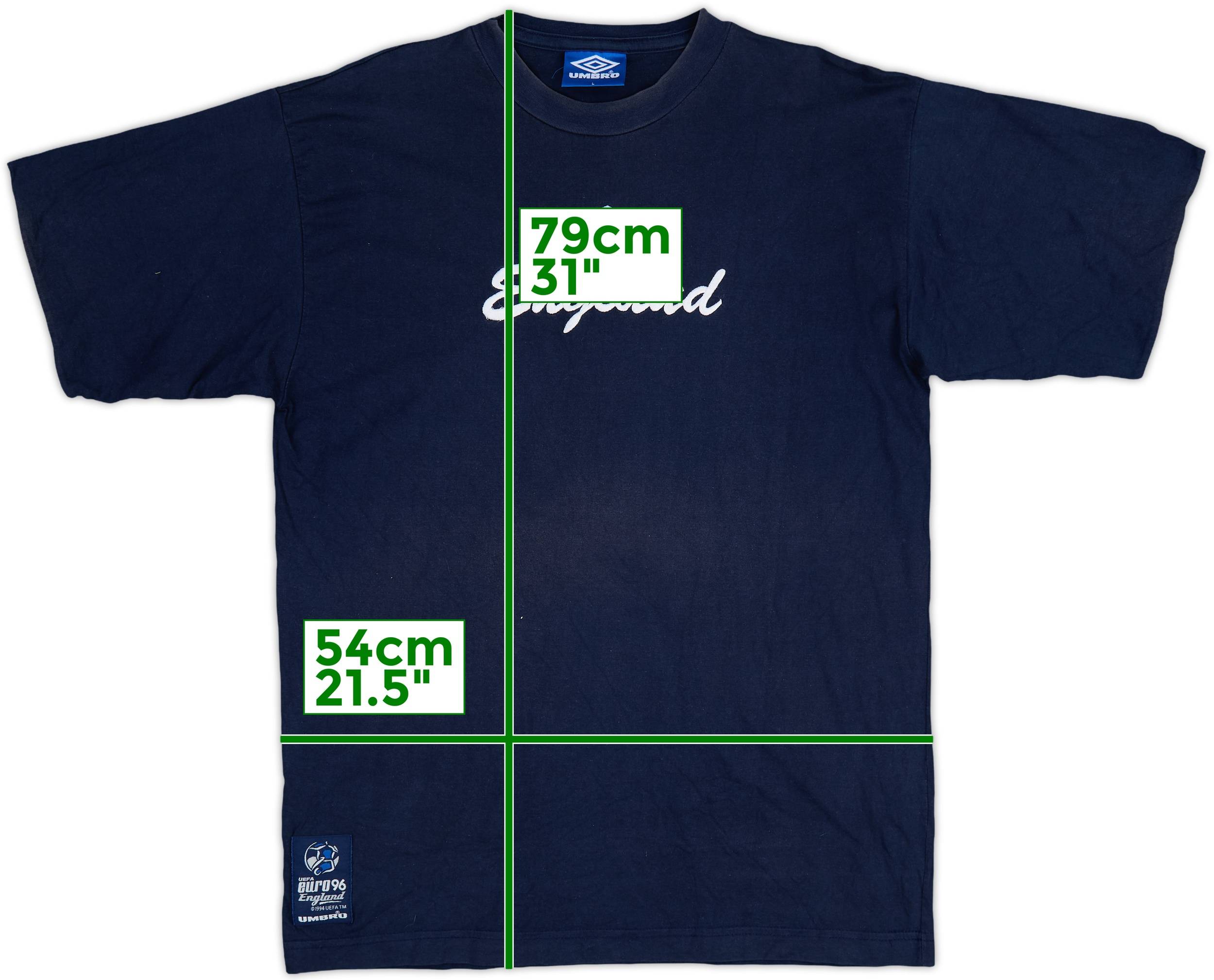 海外最新 Tee Cotton 96 Euro Umbro England 1996-97 - (L) - 7/10 ウェア