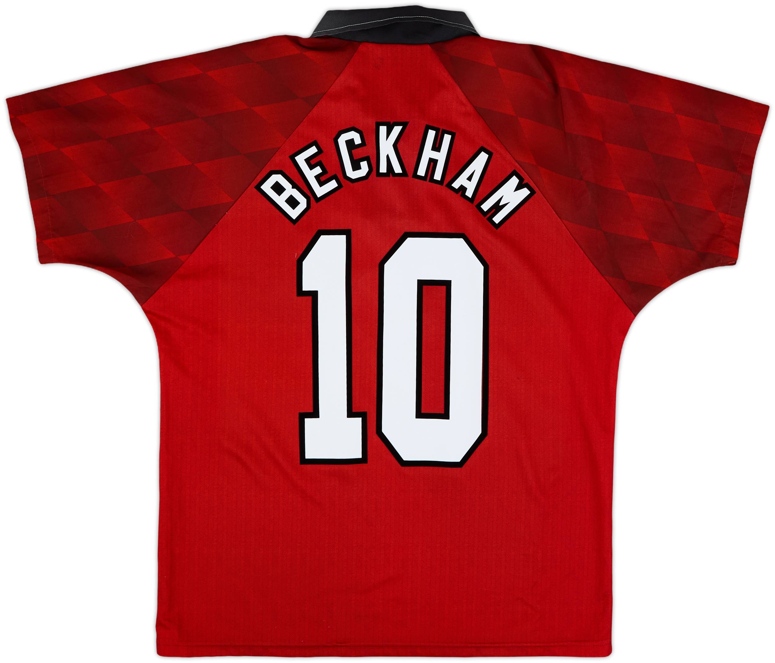1996-98 Manchester United Home Shirt Beckham #10 - 7/10 - (M)