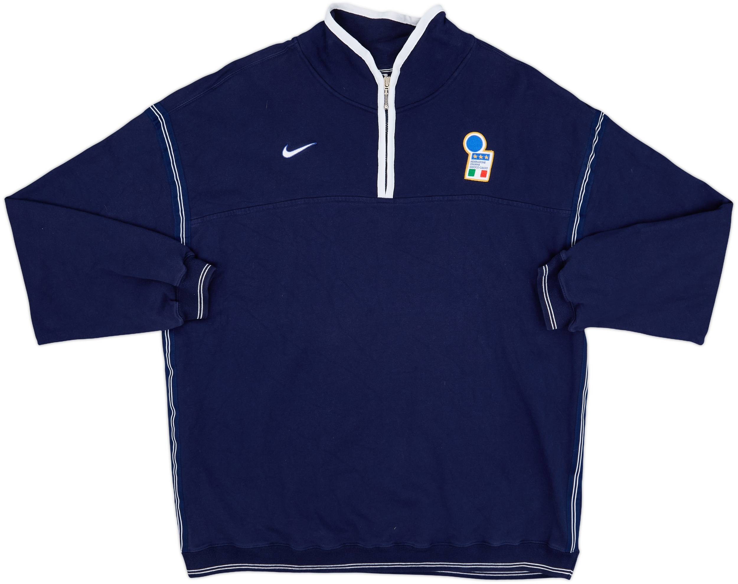 1998-99 Italy Nike 1/4 Zip Sweat Top - 8/10 - (XXL)