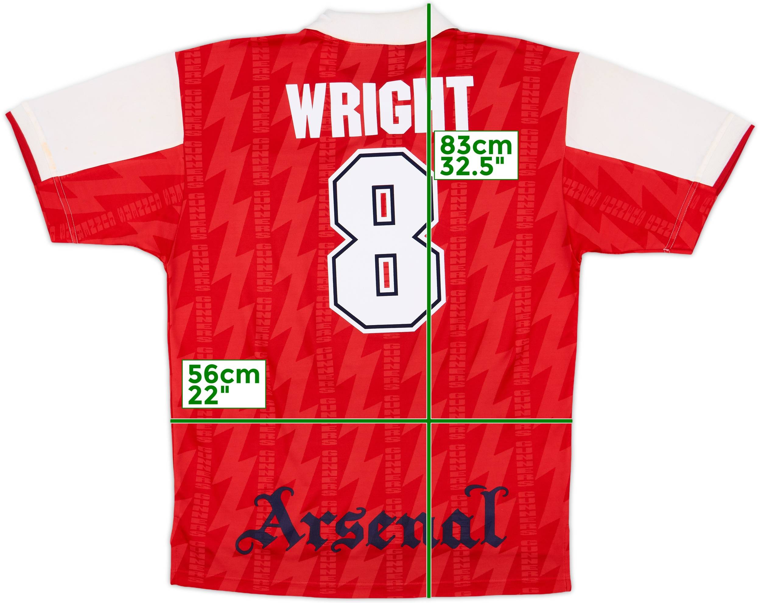 1994-96 Arsenal Home Shirt Wright #8 - 9/10 - (L)