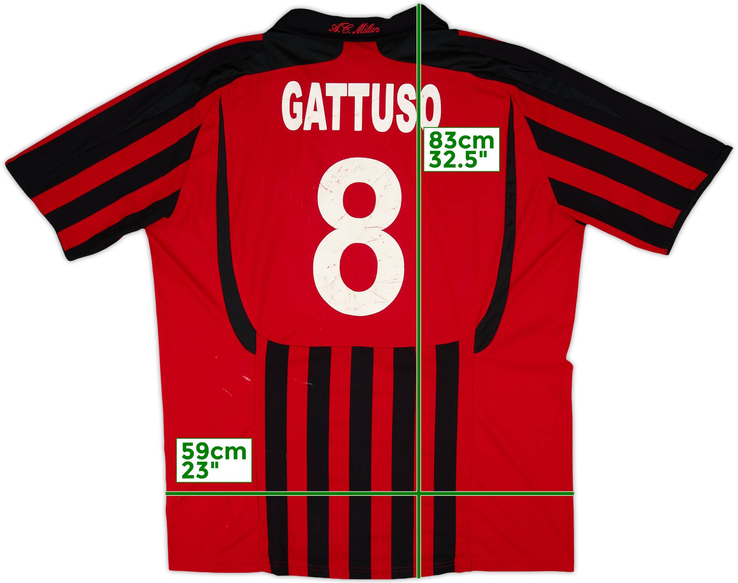 プレゼントを選ぼう！ #8 Gattuso Shirt Home Milan AC 2007-08 - (XL) - 5/10 ウェア