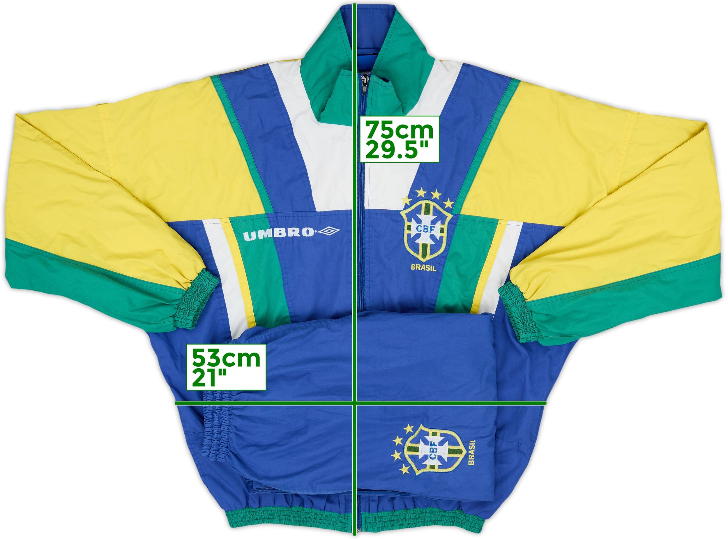 1994-96 Brazil Umbro Tracksuit - 8/10 - (M)