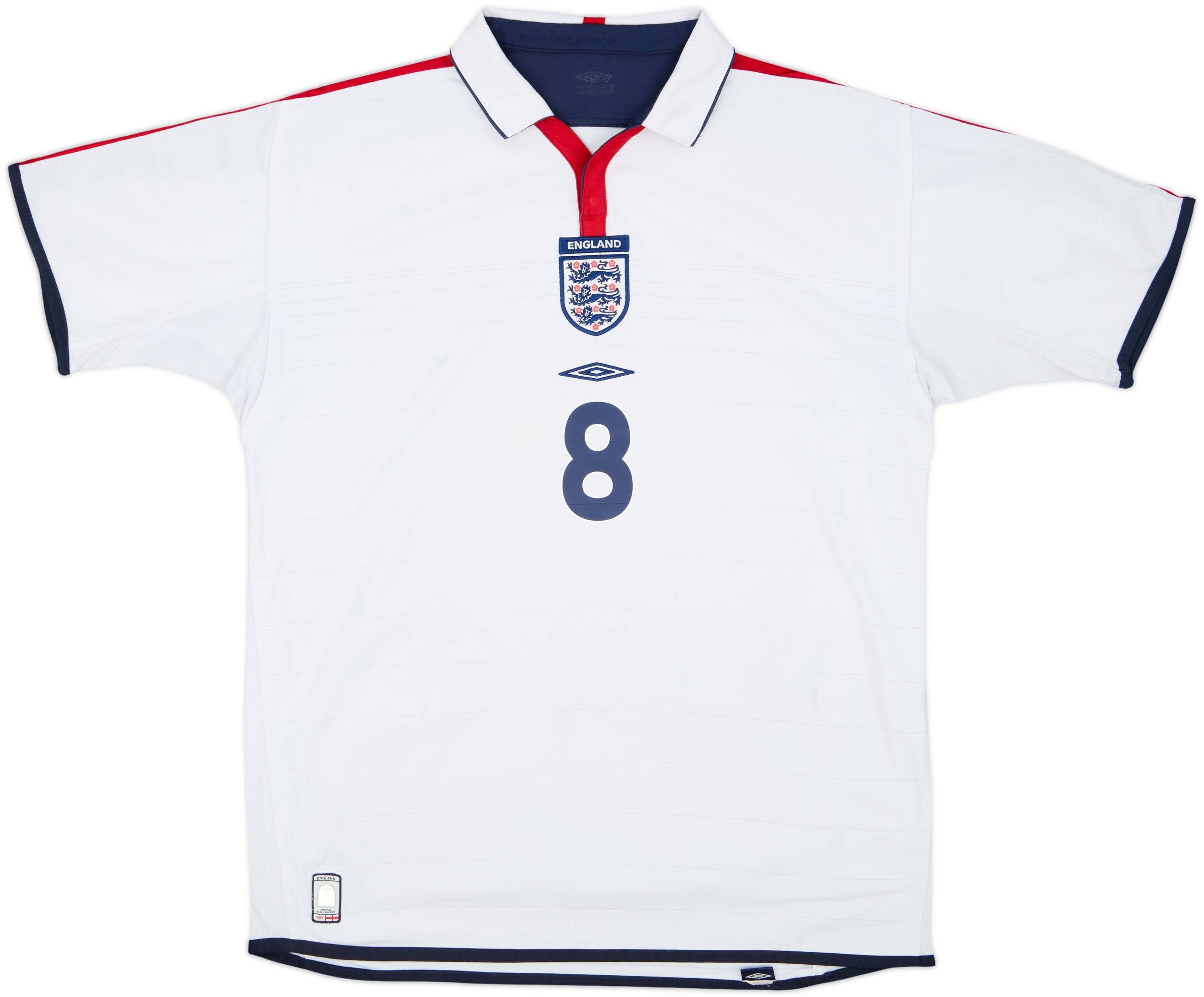 2003-05 England Home Shirt Scholes #8 - 7/10 - (XL)