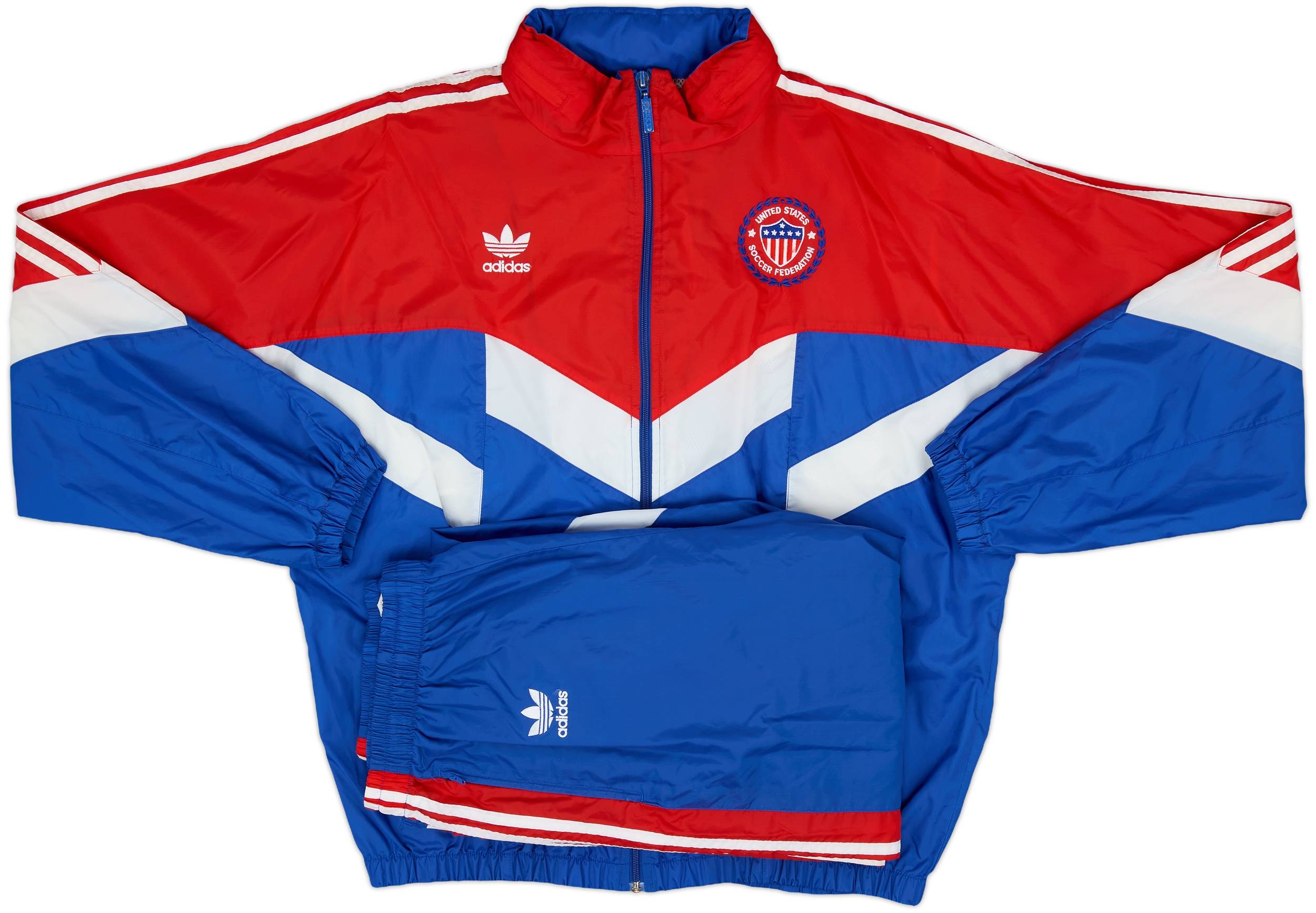 1990 USA adidas Hooded Tracksuit - 9/10 - (L)