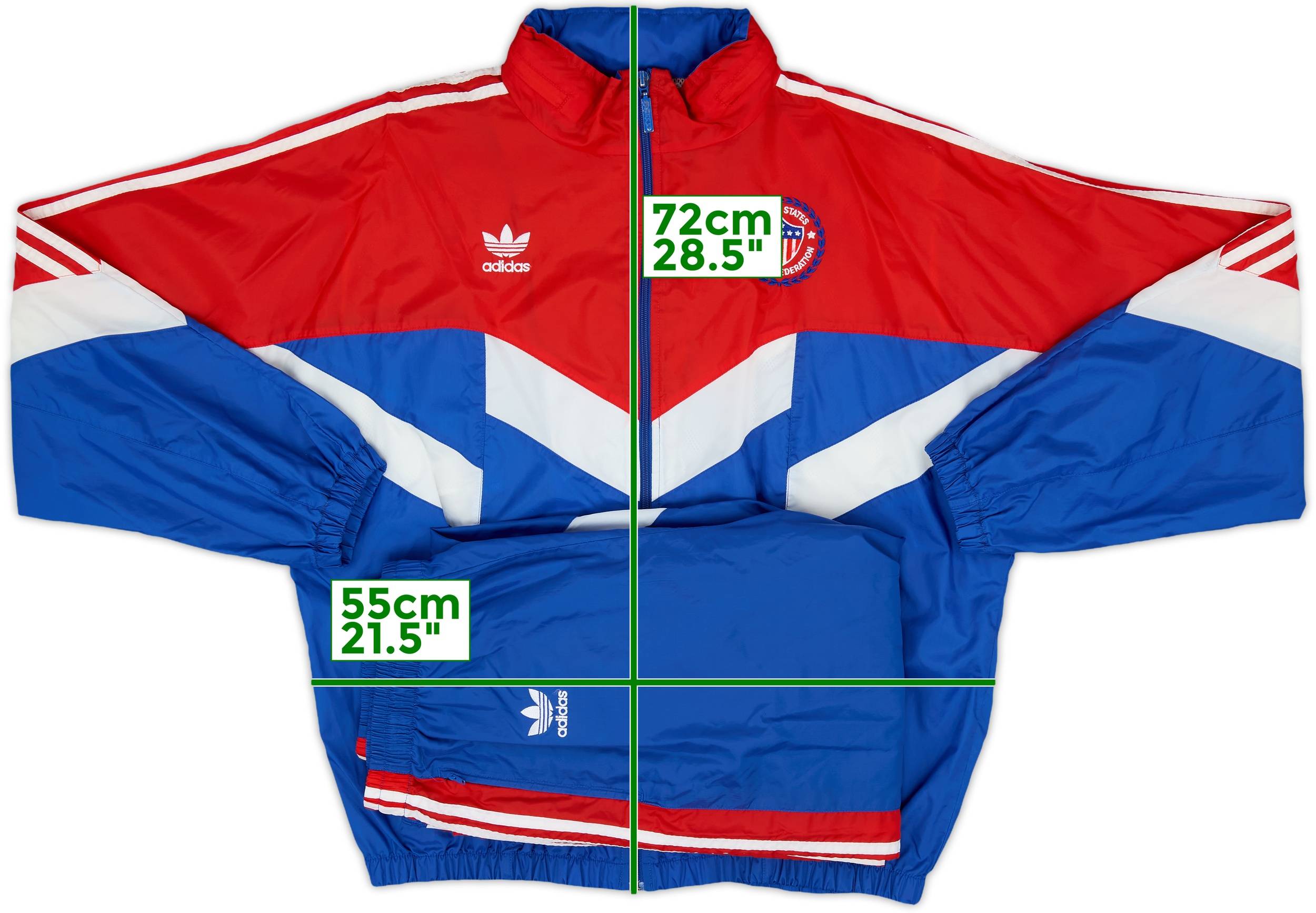 1990 USA adidas Hooded Tracksuit - 9/10 - (L)