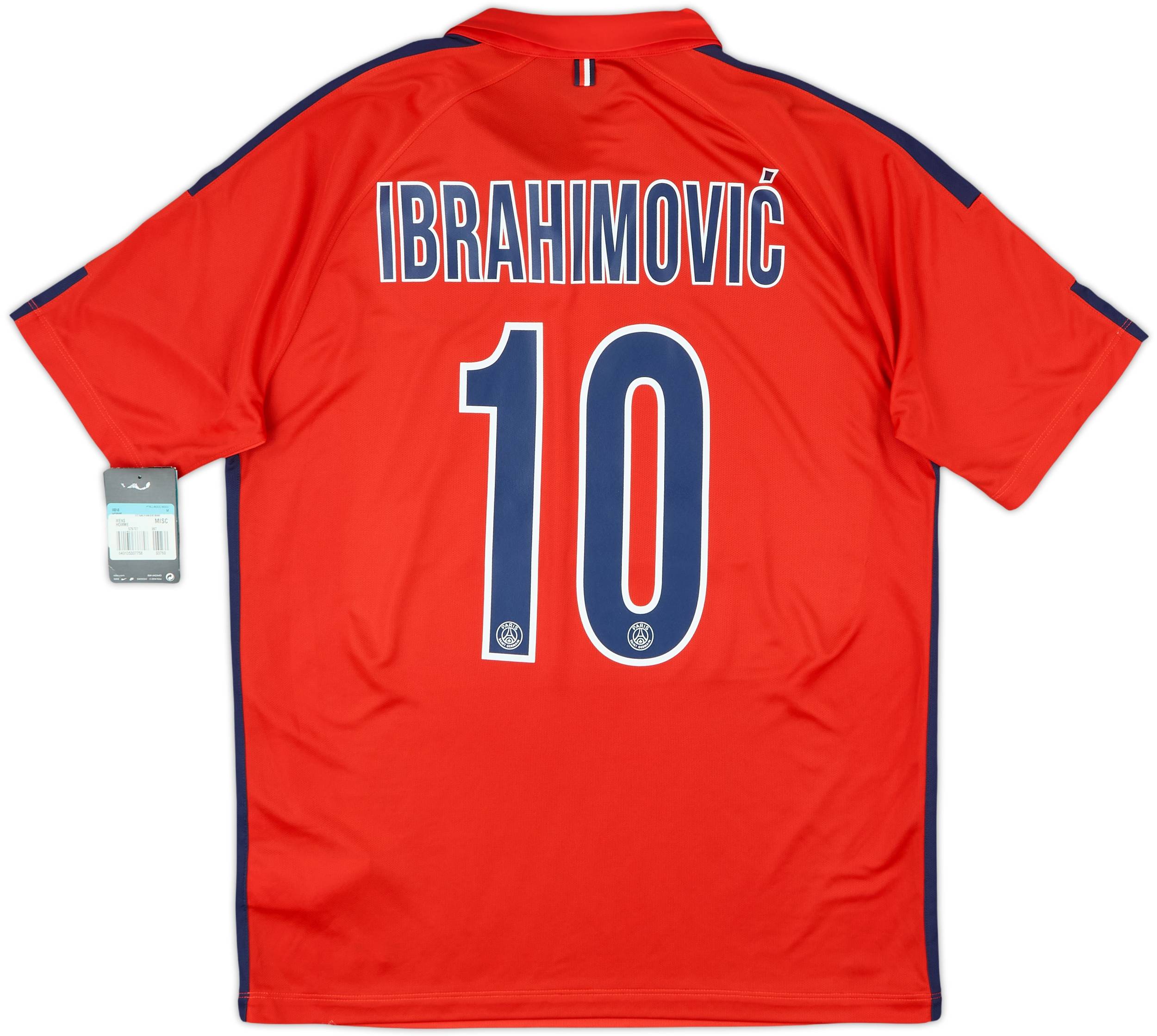 Ibrahimovic #10 PSG 2015 2016 Home Football Shirt Soccer