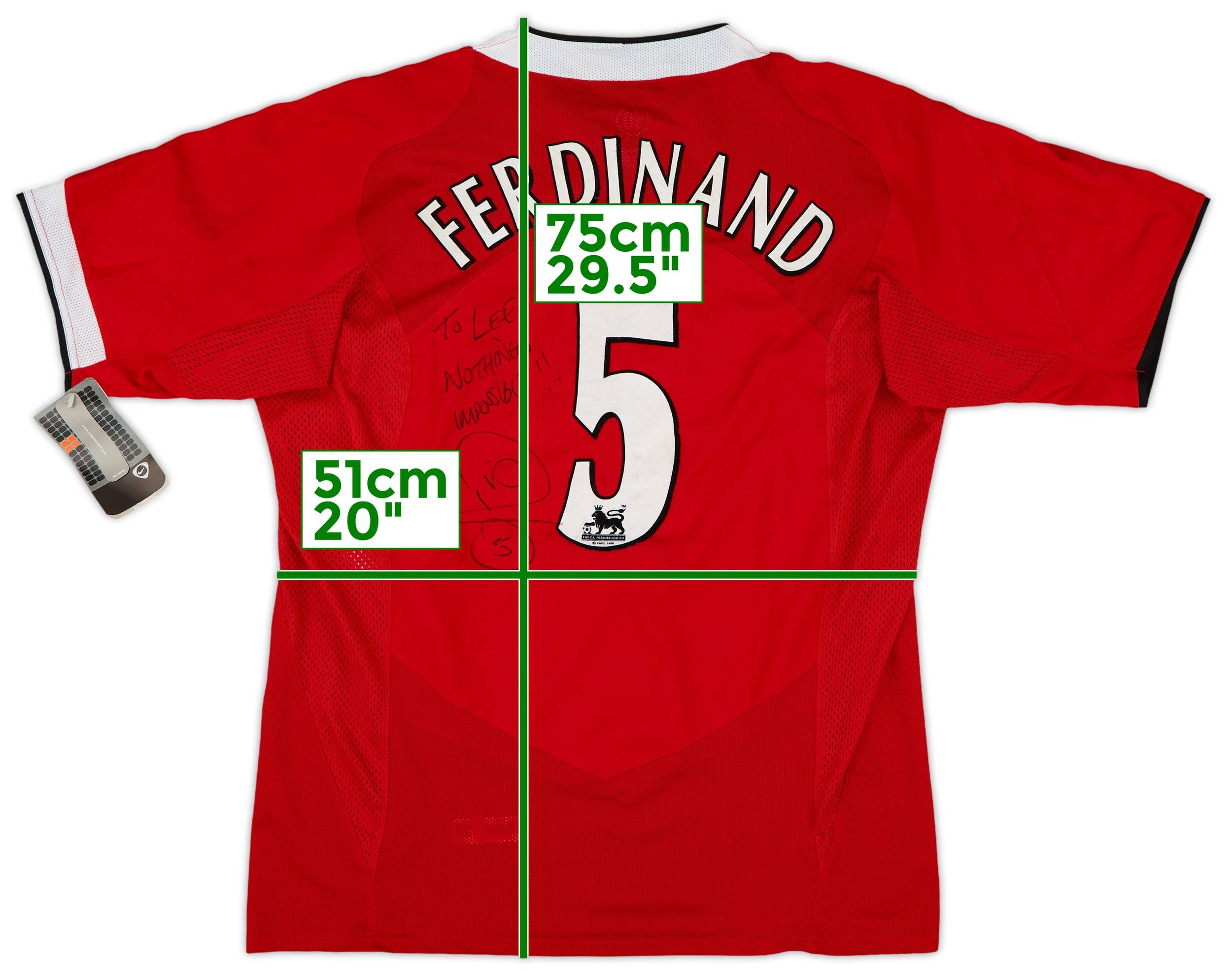 2006-07 Manchester United Home Shirt Ferdinand #5 - 8/10 - (L)