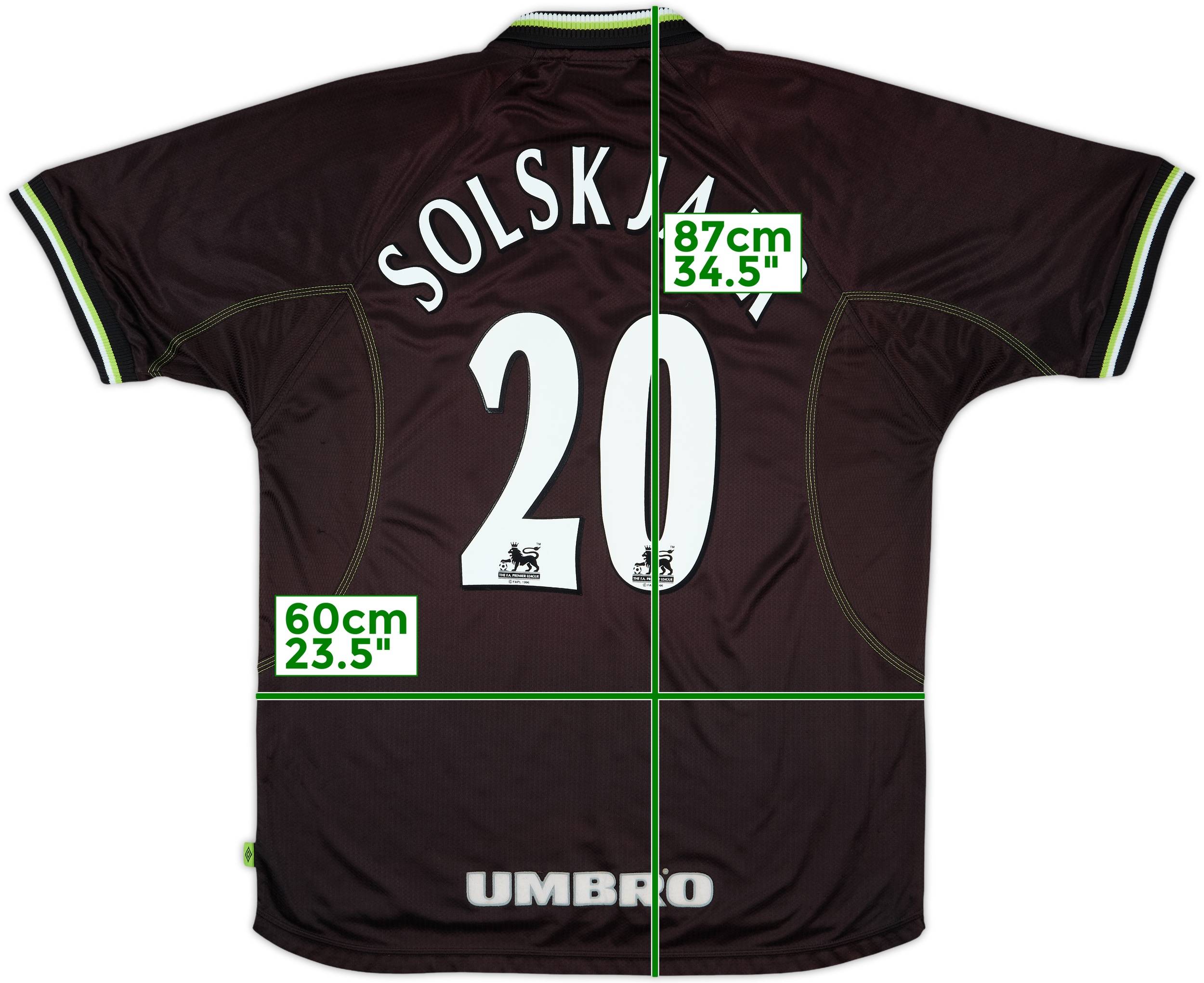 1998-99 Manchester United Third Shirt Solskjaer #20 - 8/10
