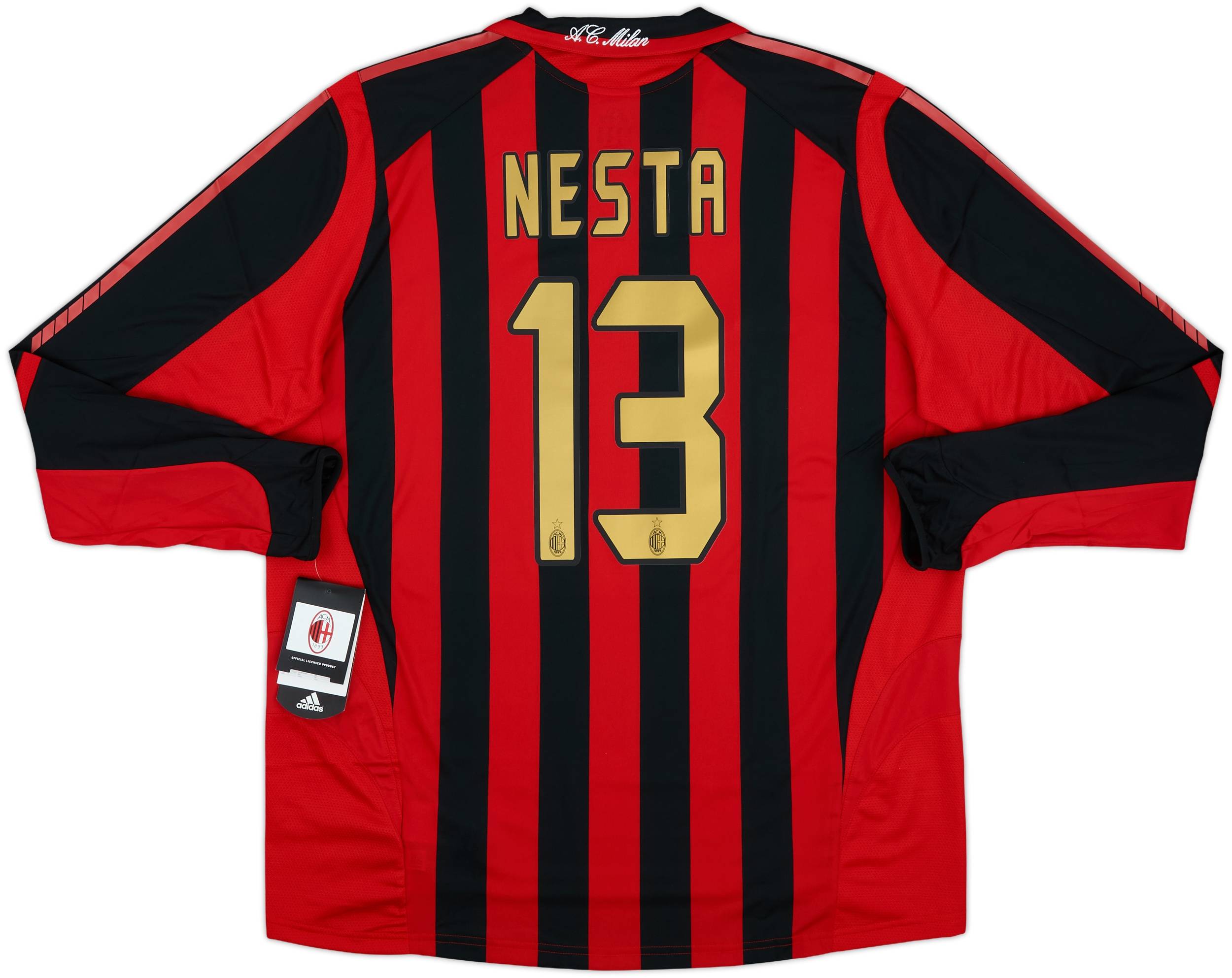 90s AC Milan NESTA soccerユニフォームゲームシャツ S