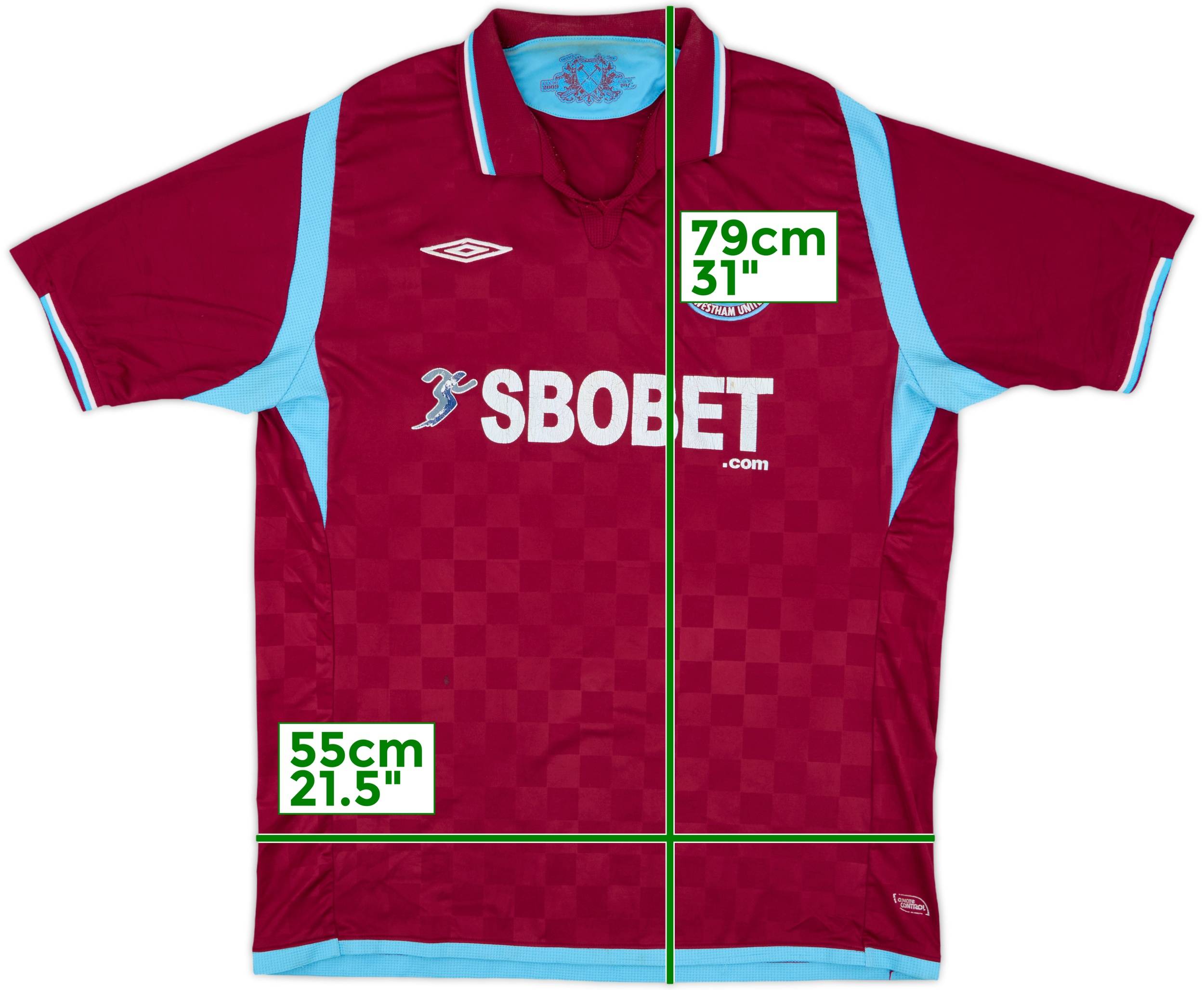 West Ham United 2009-2010 ユニフォーム WEST HAM UNITED 2009 2010 Home Football Shirt Soccer Jersey