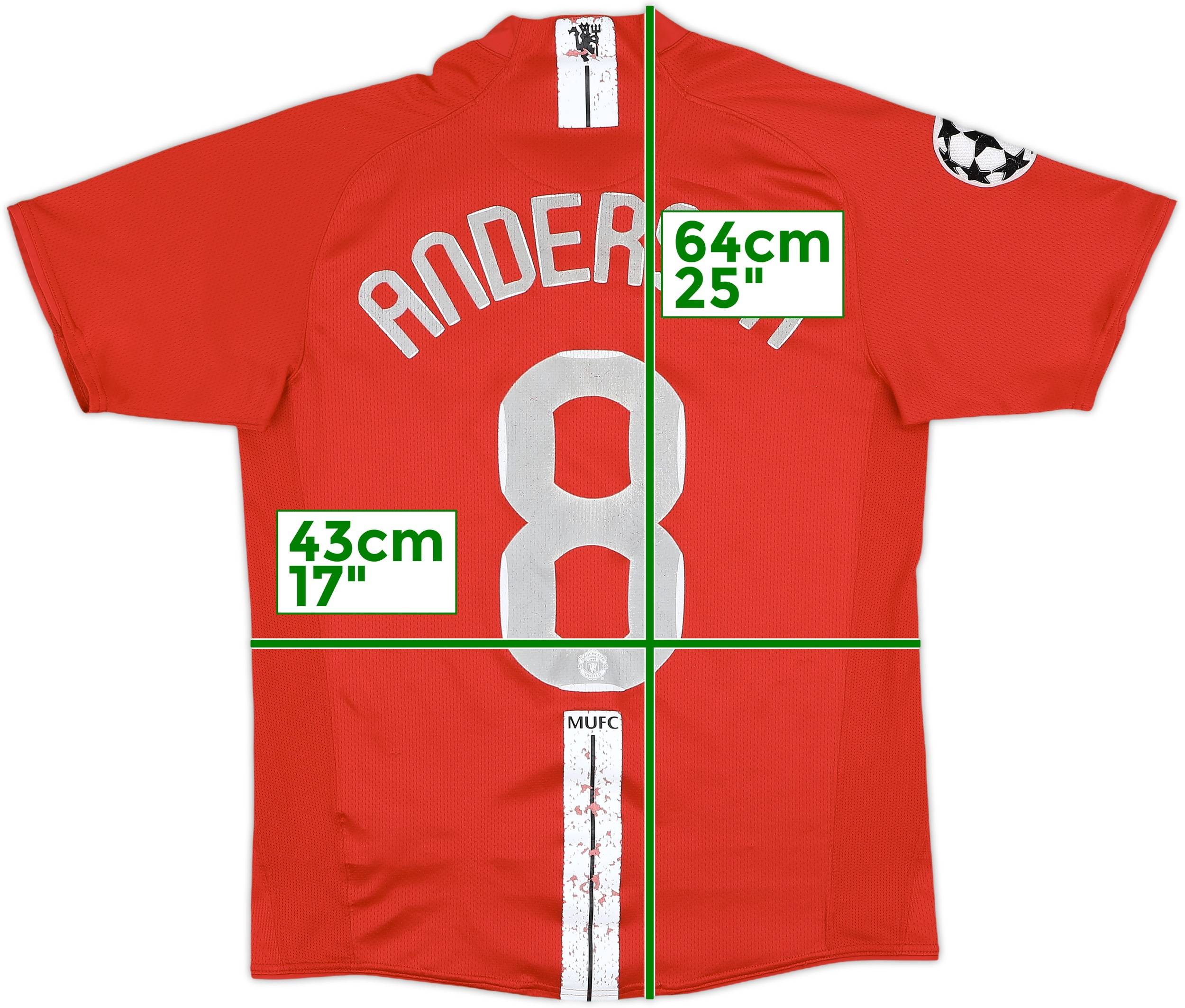 2007-09 Manchester United Home Shirt Anderson #8 - 5/10 - (S)