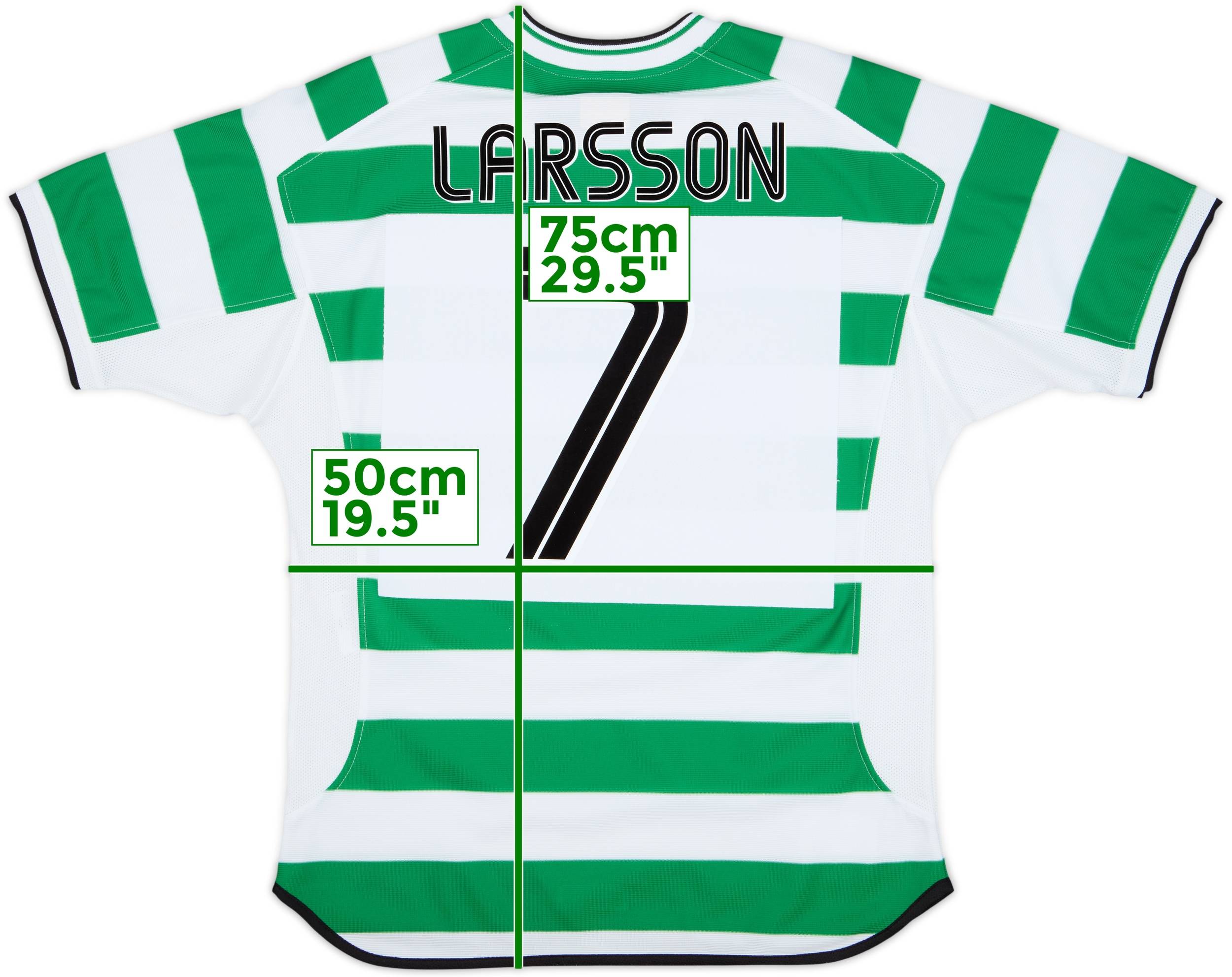 2001-03 Celtic Home Shirt Larsson #7 - 8/10 - (M)