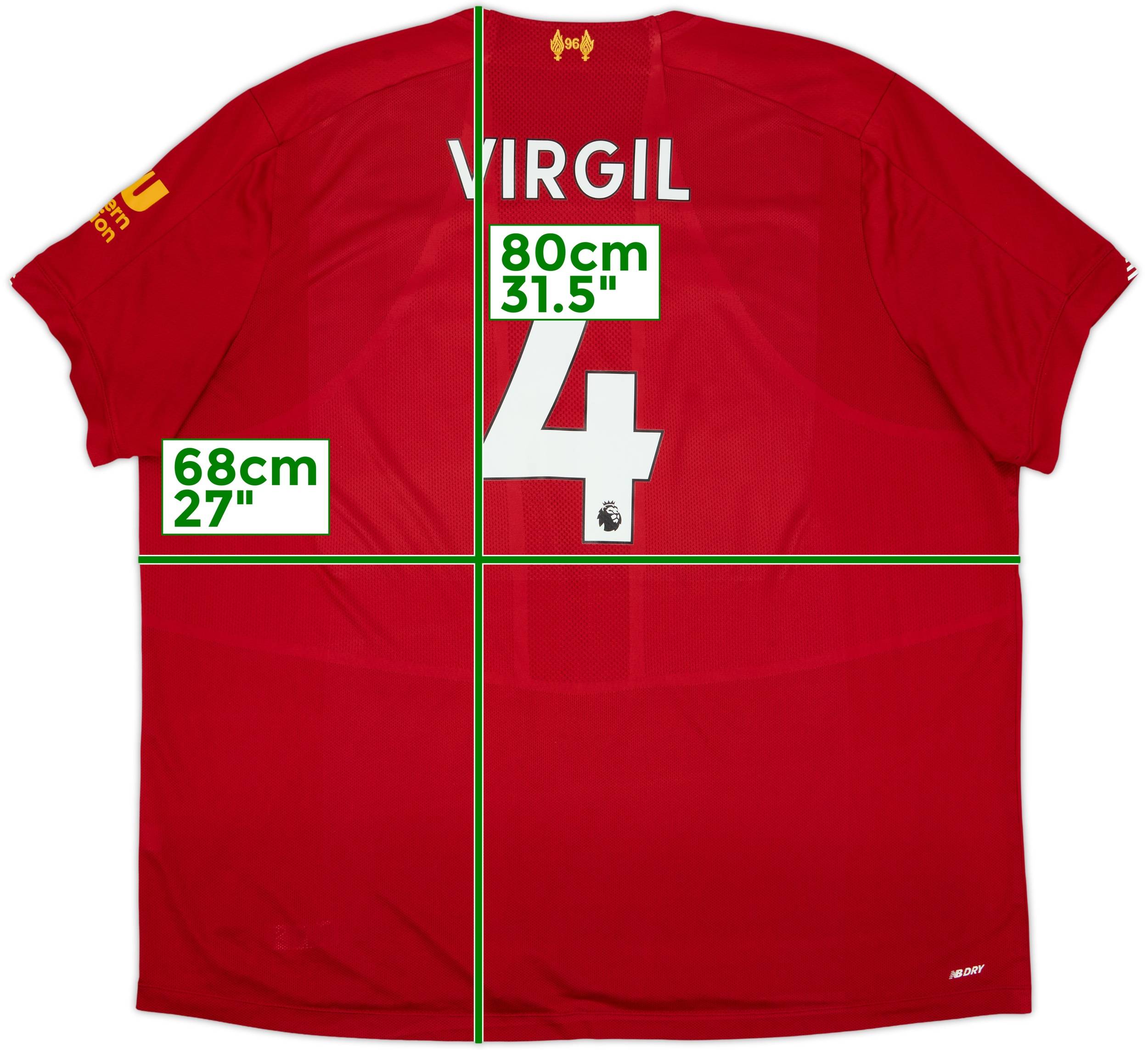 2019-20 Liverpool Home Shirt Virgil #4 - 6/10 - (3XL)