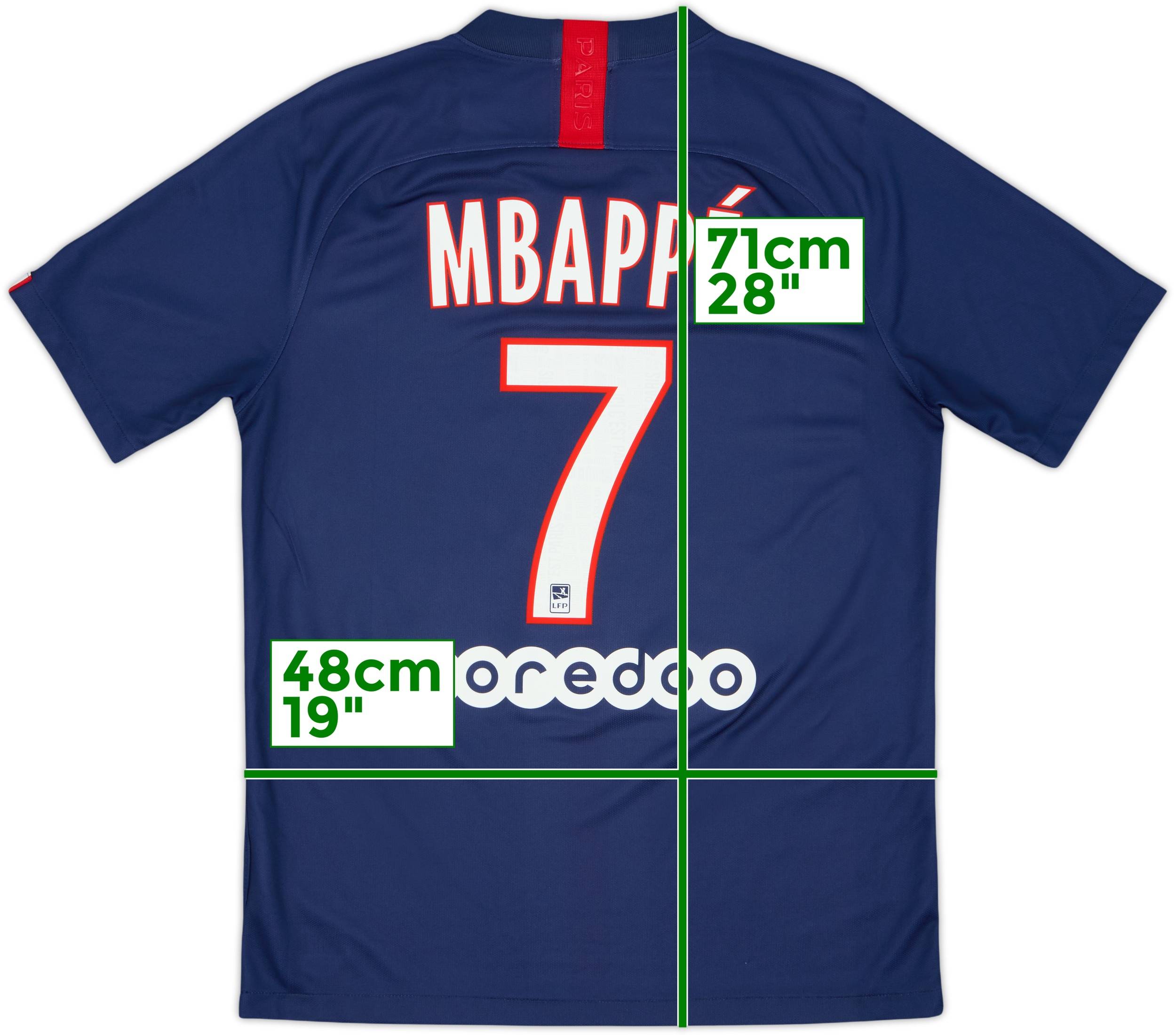 選手支給品 パリ・サンジェルマン 19-20 Mbappé 7 シャツ 2019-20 Paris Saint-Germain Home Shirt Mbappe #7 - 9/10 - (M)