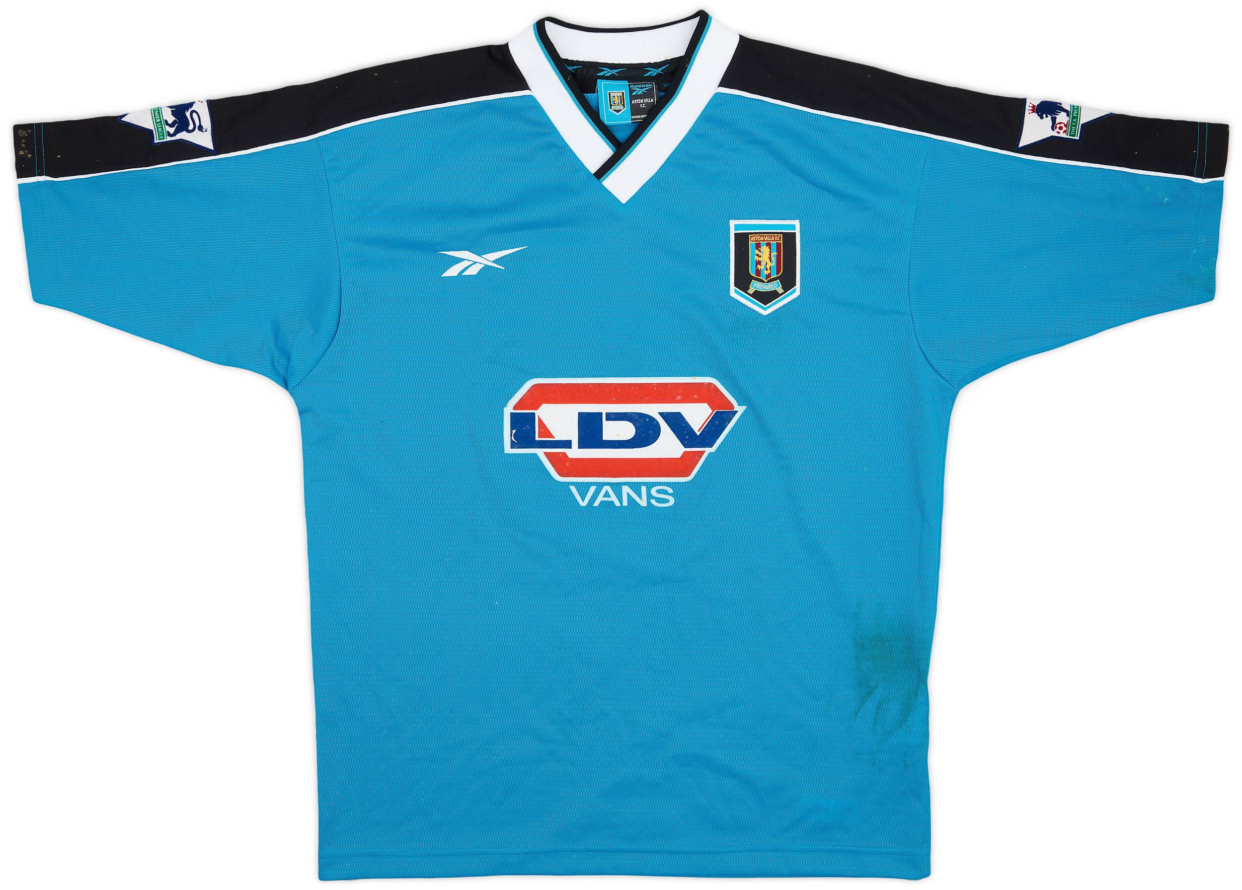 Reebok Aston Villa シャツ ASTON VILLA 2000 2001 AWAY FOOTBALL SHIRT REEBOK LONG SLEEVE