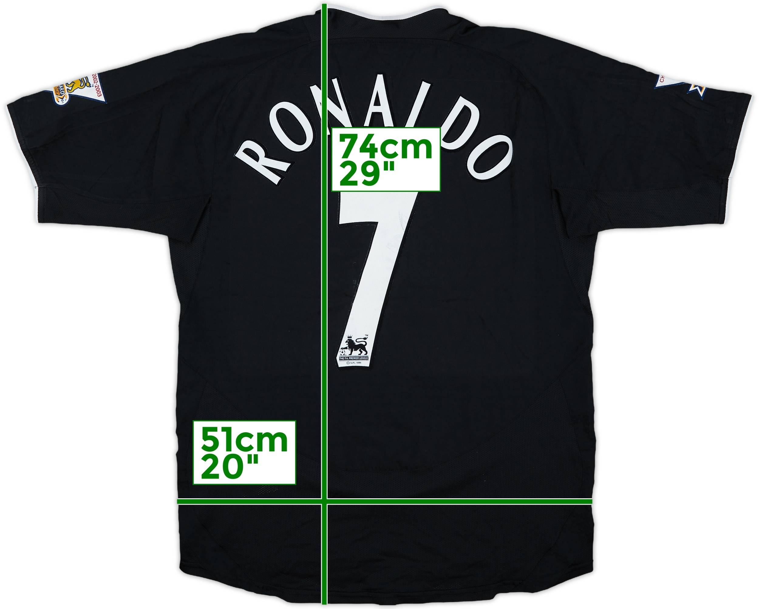 【正規03-05ManchesterUnited away Ronaldo#7】 2003-05 Manchester United Away Shirt Ronaldo #7 - 5/10 - (L)