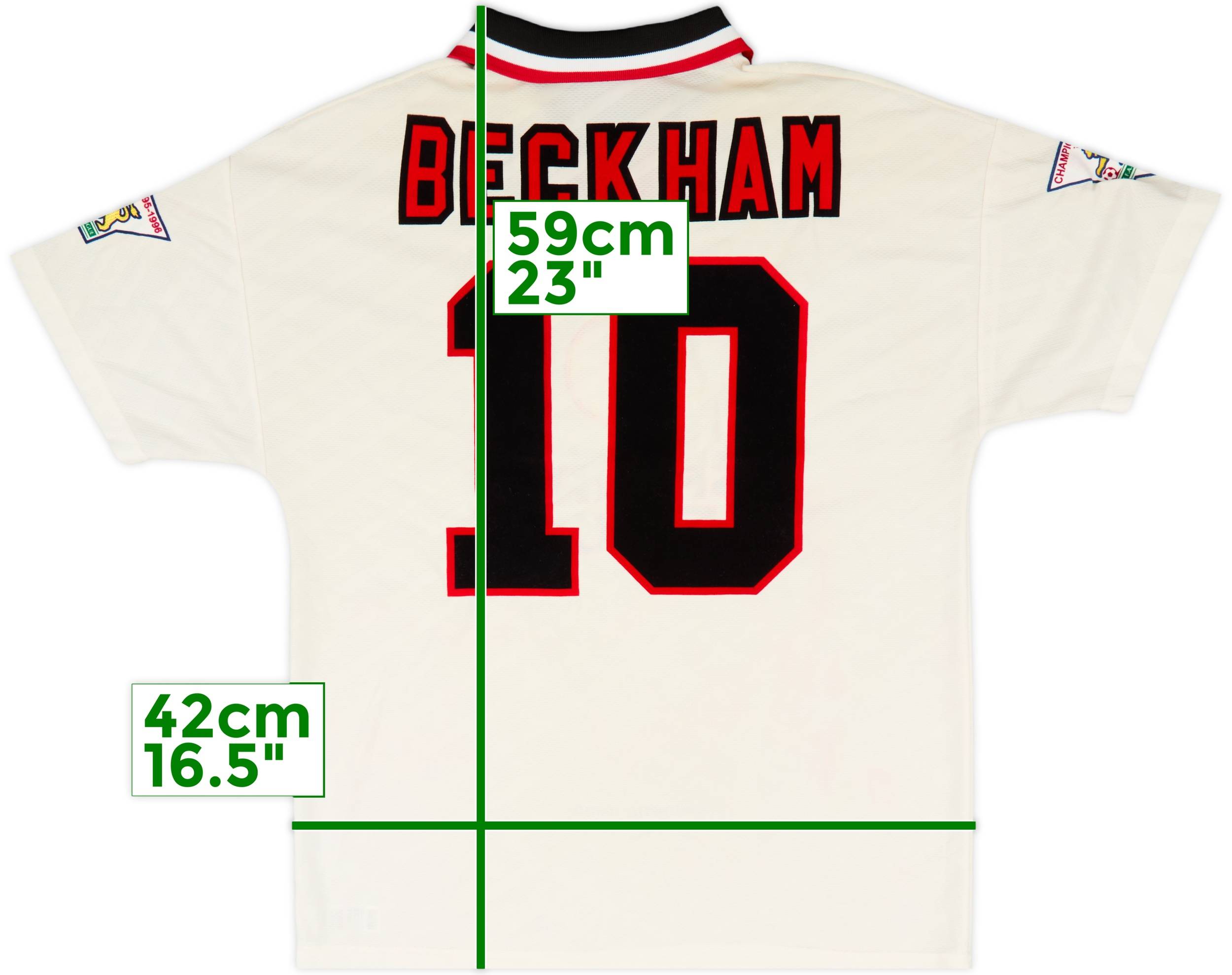 1996-97 Manchester United Away Shirt Beckham #10 - 7/10 - (M)