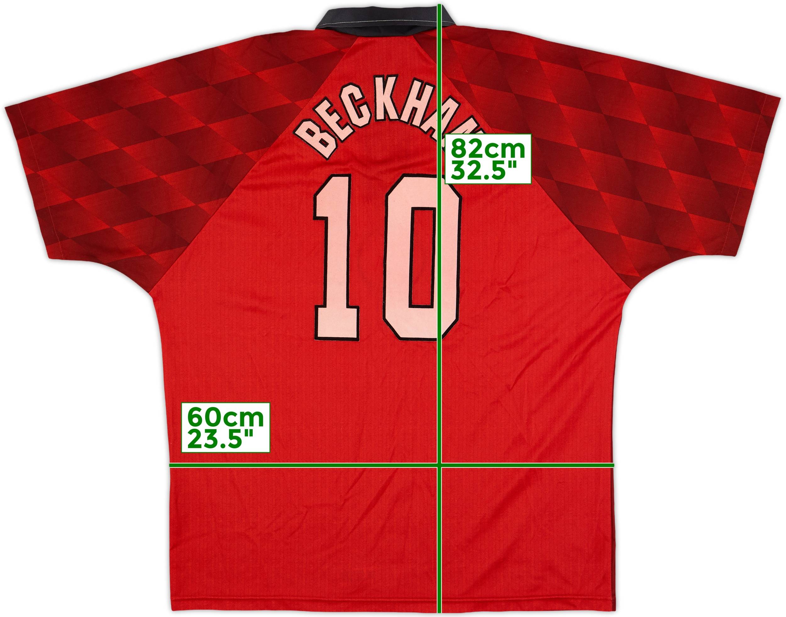 1996-98 Manchester United Home Shirt Beckham #10 - 7/10 - (XL)