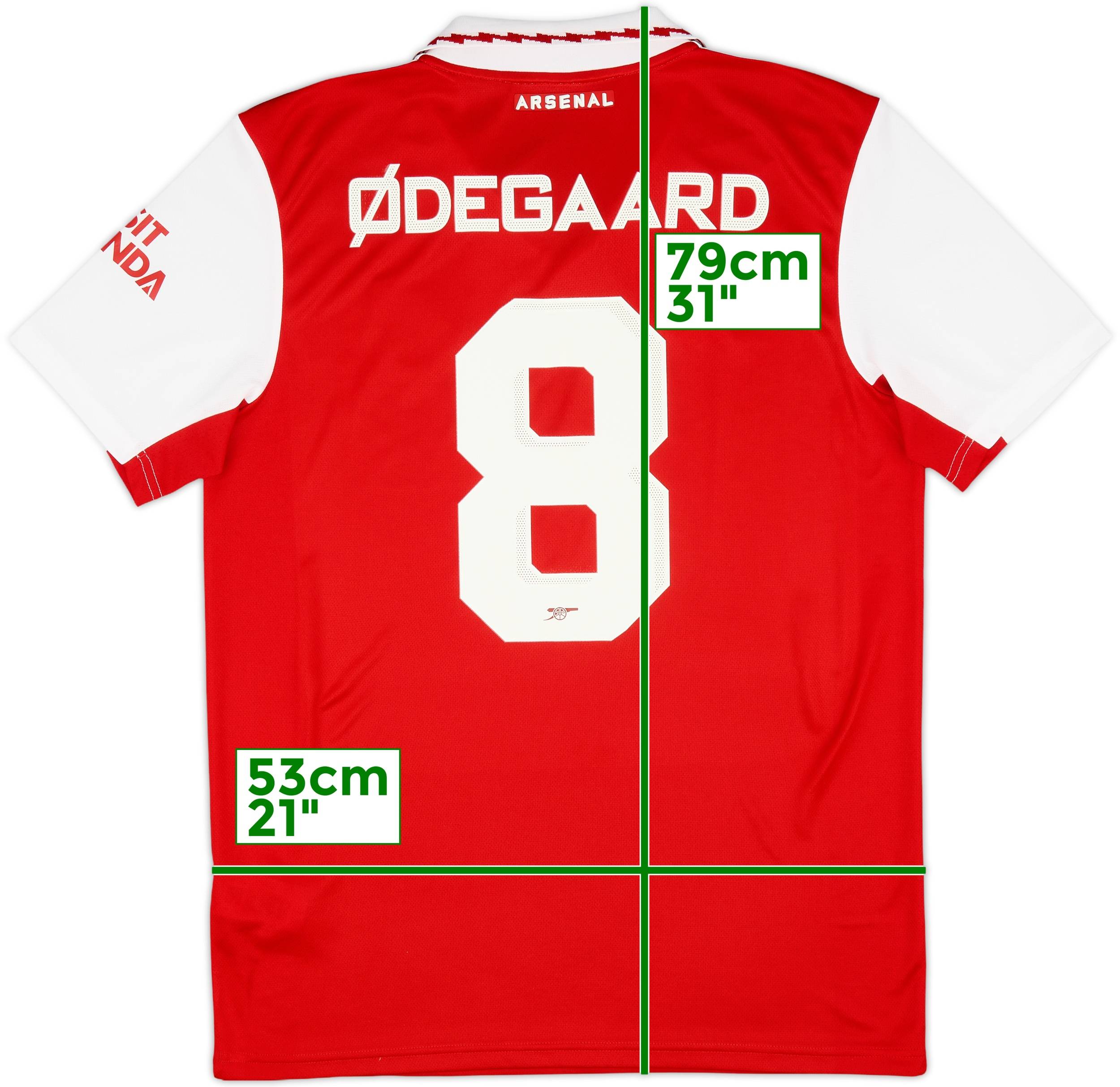 2022-23 Arsenal Home Shirt Odegaard #8 - 10/10 - (M)