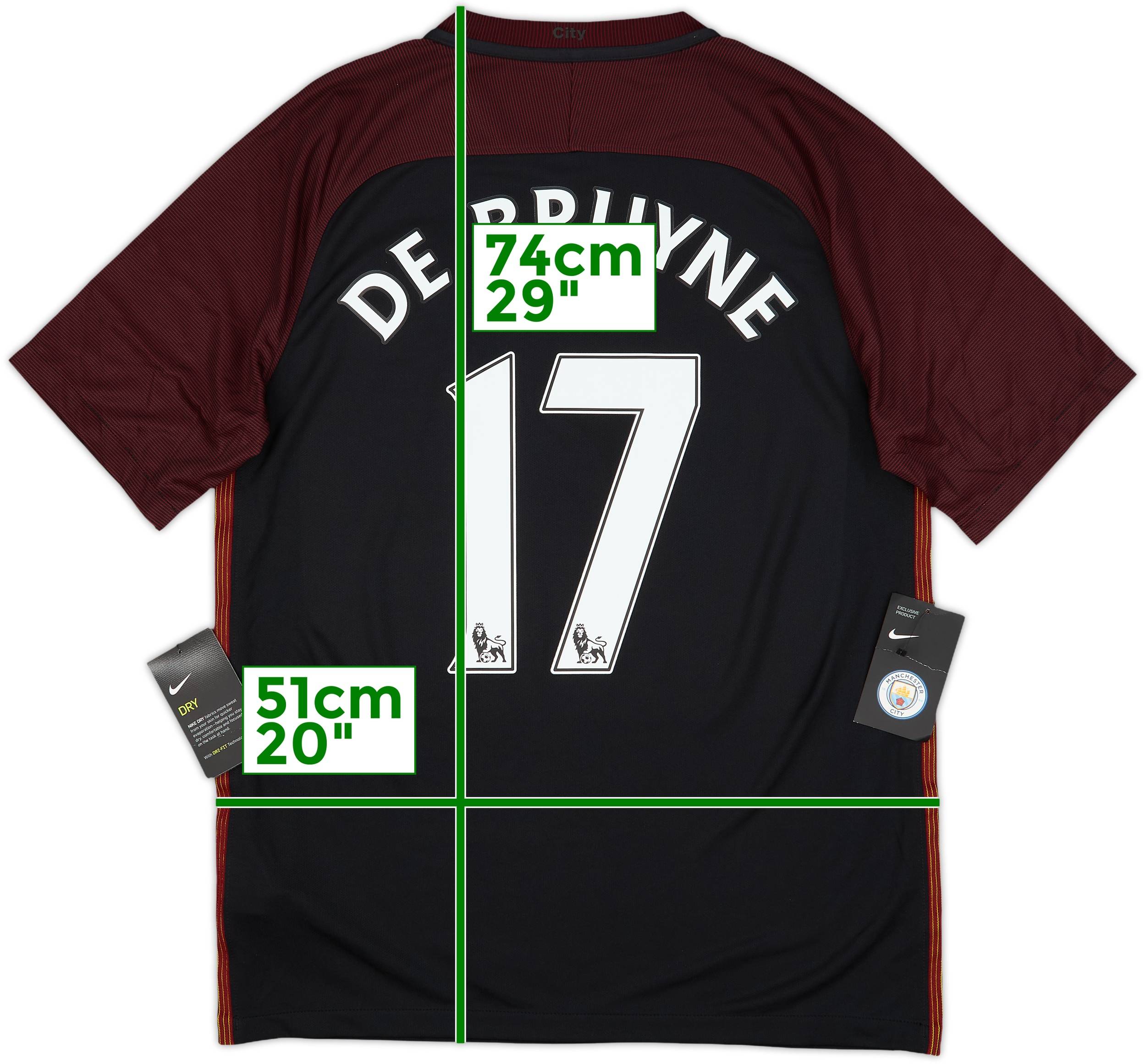 2016-17 Manchester City Away Shirt De Bruyne #17 (M)