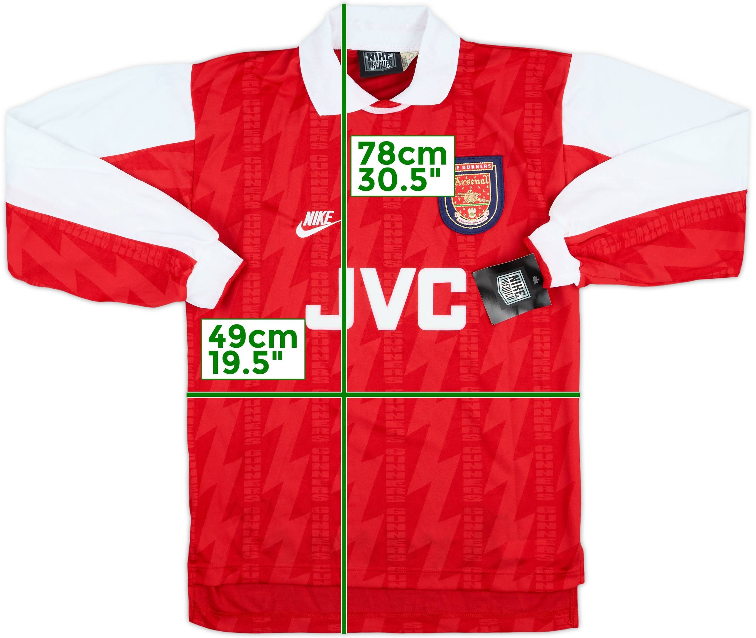 1994-96 Arsenal Player Issue Home L/S Shirt #14 (S)