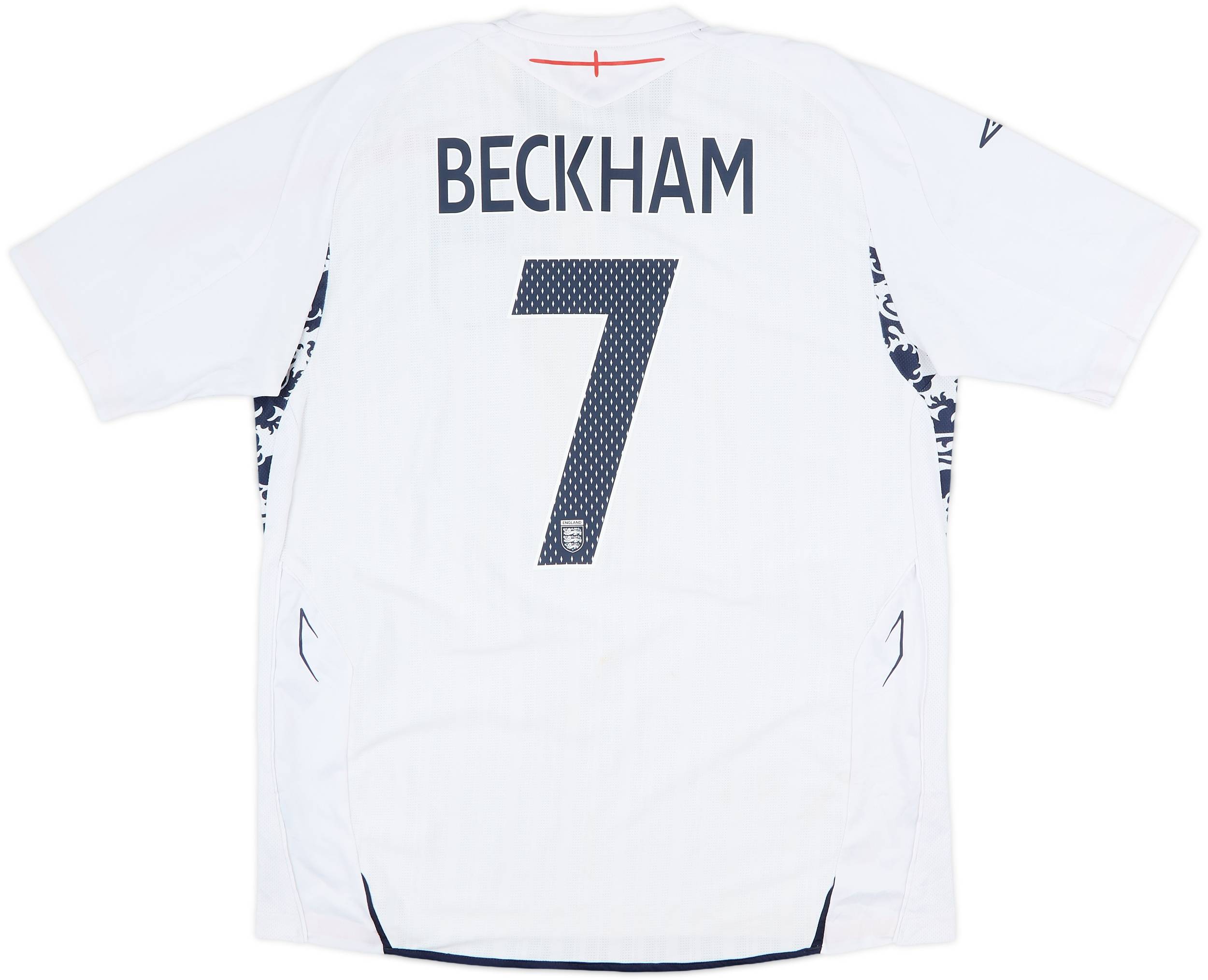2007-09 England Home Shirt Beckham #7 - 7/10 - (XL)