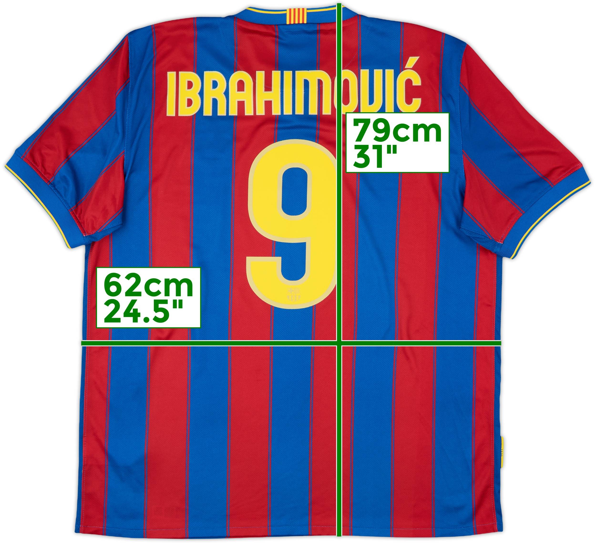 2009-10 Barcelona Home Shirt Ibrahimovic #9 - 10/10 - (XL)
