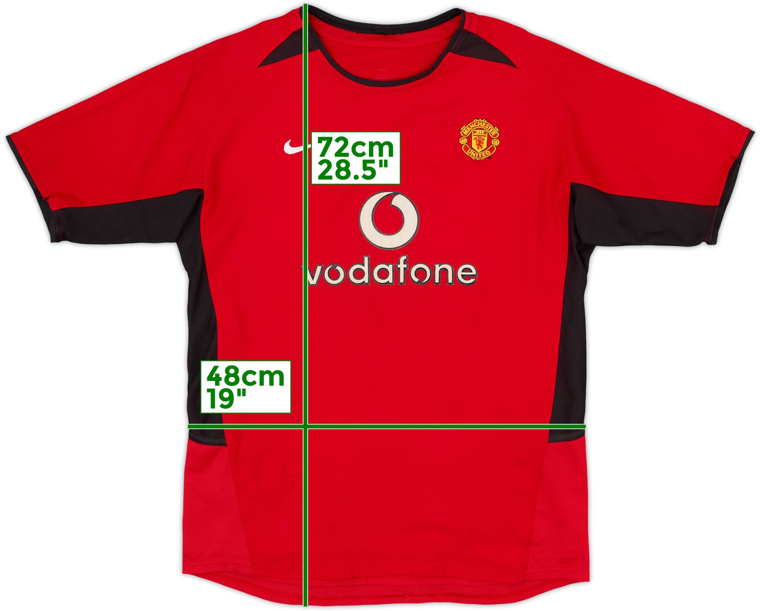 02's NIKE × MANCHESTER UNITED LS Game SH 2002-04 Nike Manchester United Training Football Shirt SIZE