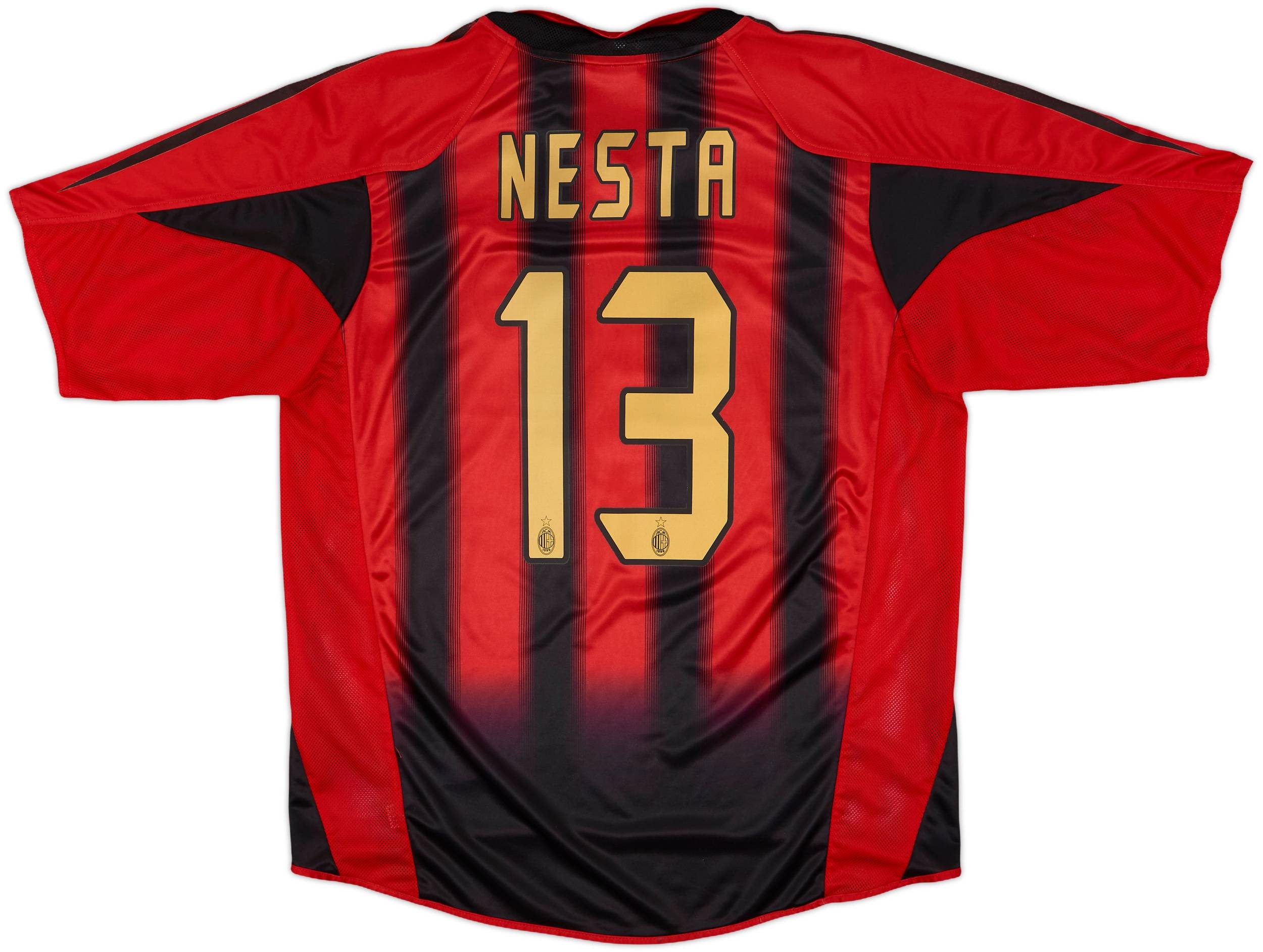 90s AC Milan NESTA soccerユニフォームゲームシャツ　S 2004-05 AC Milan Home Shirt Nesta #13 - 7/10 - (L)