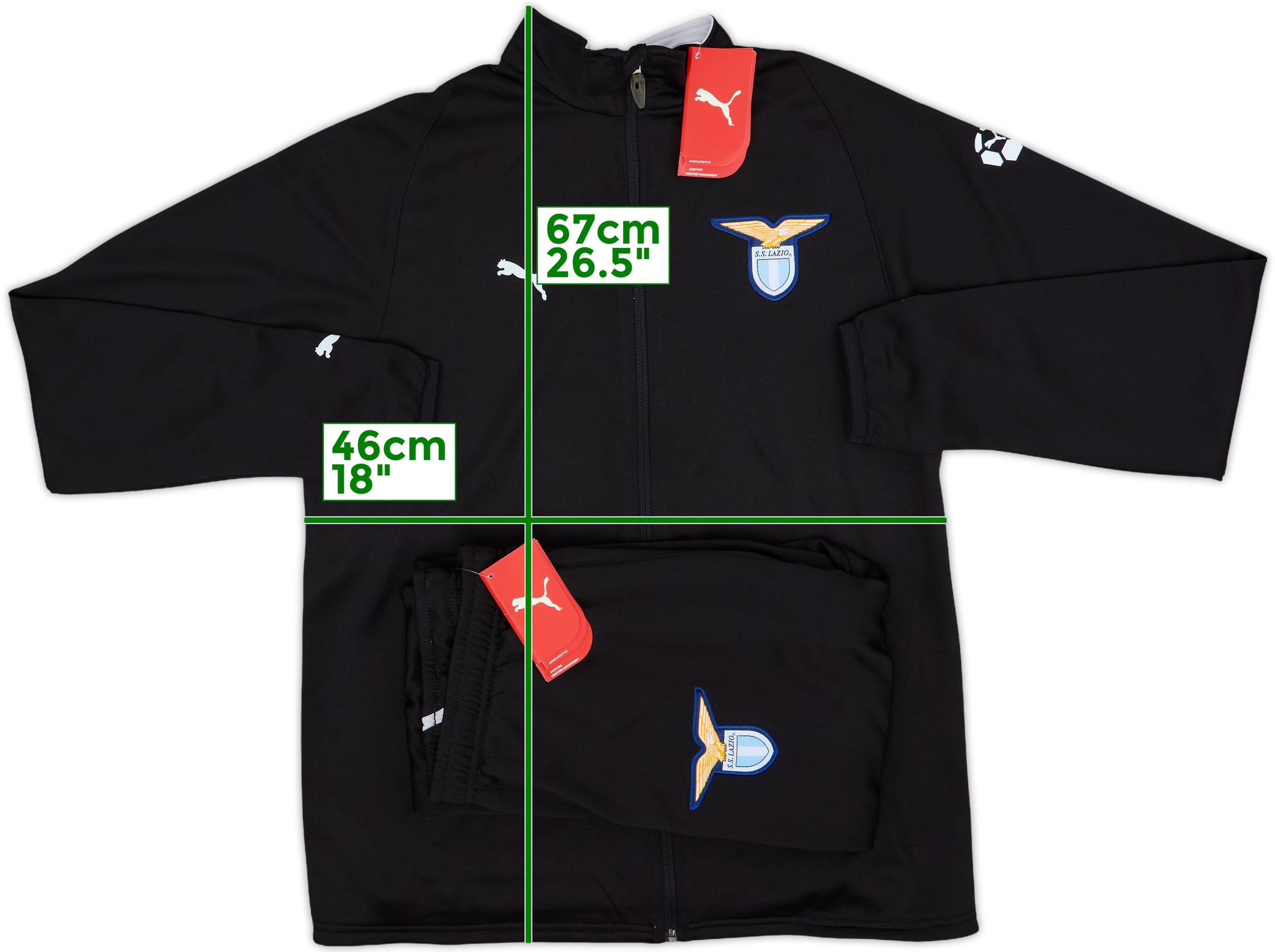S.S. Lazio Puma サッカージャージ ブラック 2005-06 Lazio Puma Tracksuit (S)