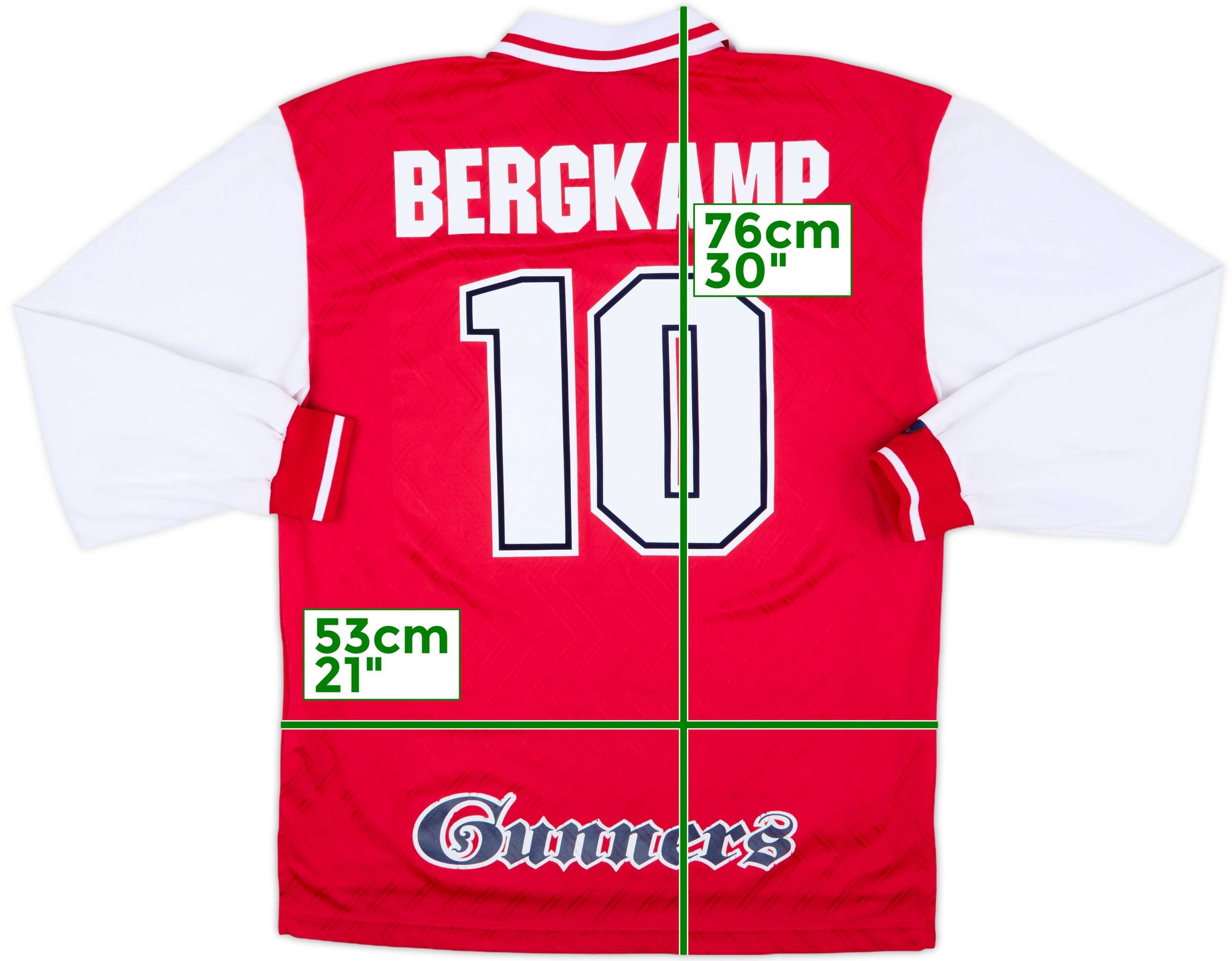 1996-98 Arsenal Home L/S Shirt Bergkamp #10 - 5/10 - (XL)