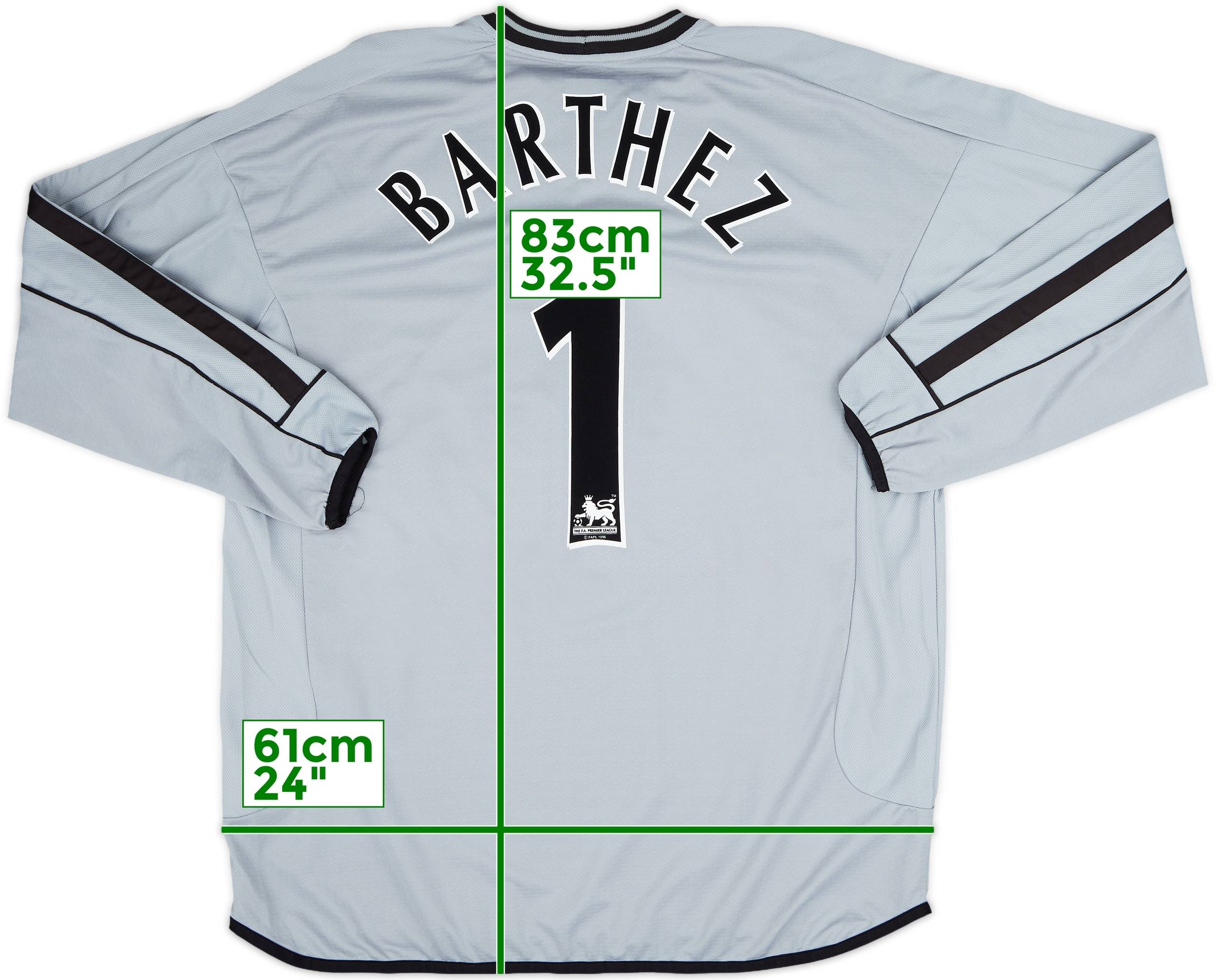 【保障できる】 Centenary United Manchester 2001-02 GK 8 - #1 Barthez Shirt パーツ