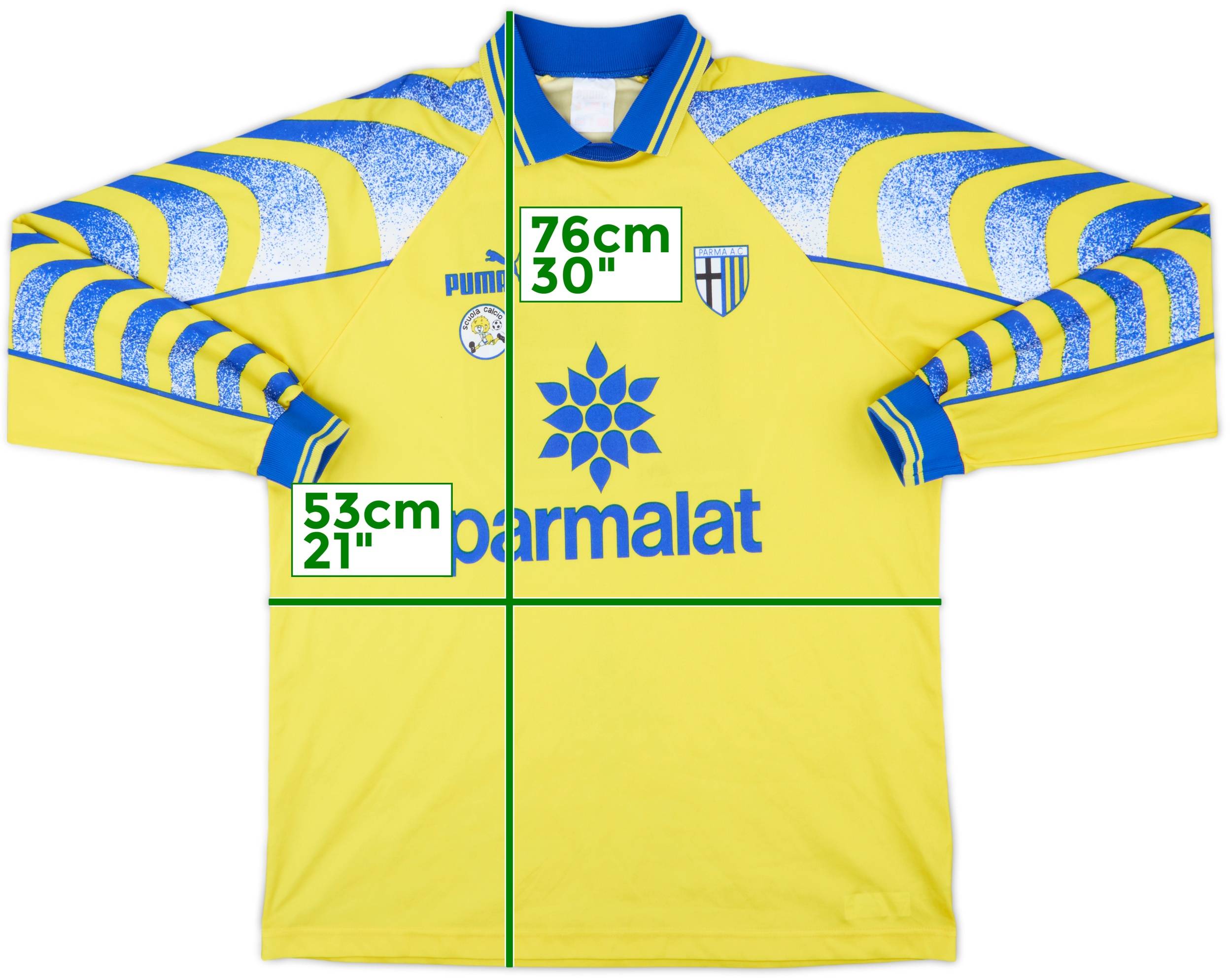 休日限定 1995-97 Parma 'Scuola Calcio' Basic Third L/S Shirt #15 - 9 ウェア