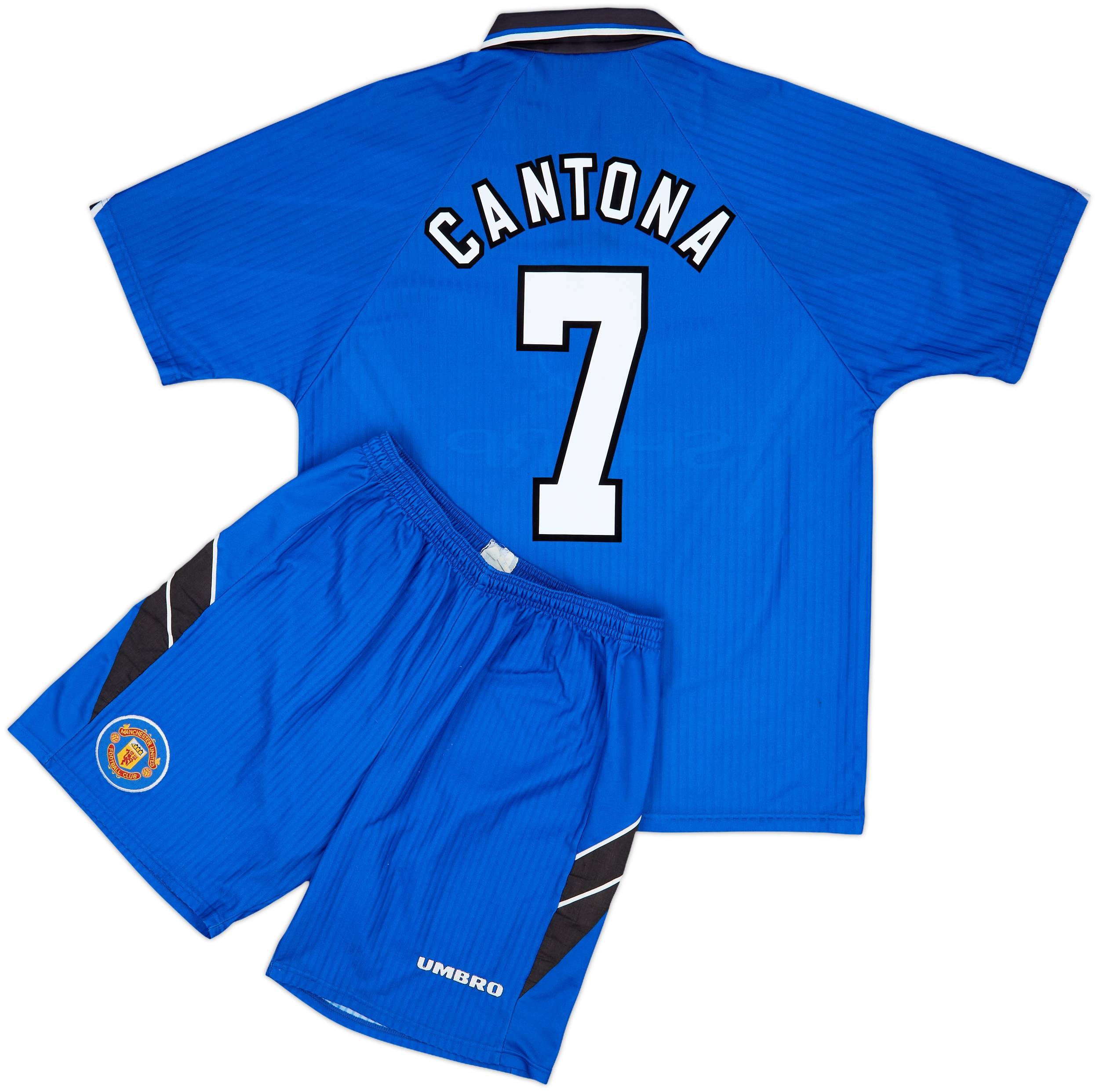 1996-98 Manchester United Third Shirt & Shorts Cantona #7 - 8/10 - (L)