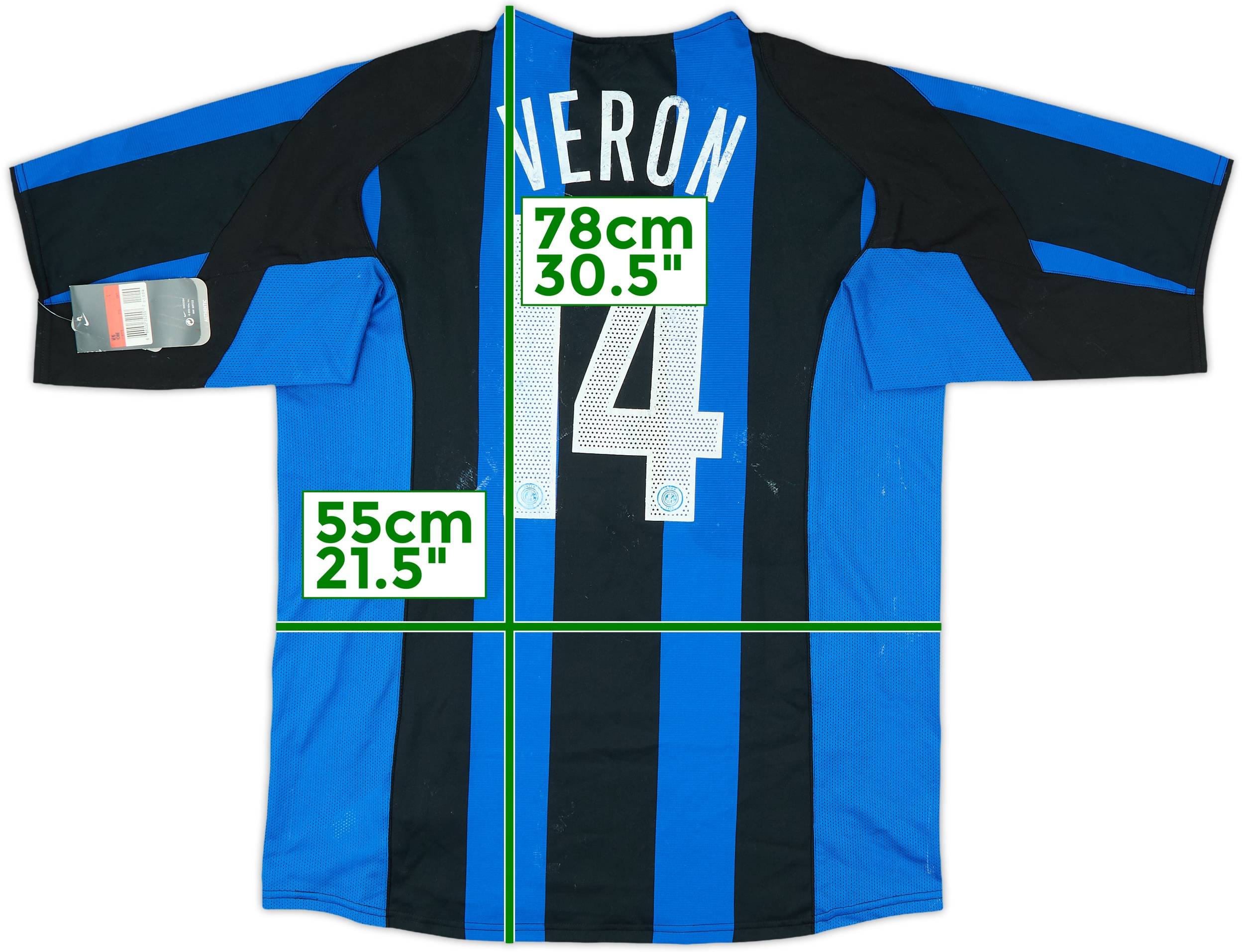 MGcup　INTER MILAN - 2004/2005 (Home) 2004-05 Inter Milan Home Shirt Veron #14 (L)