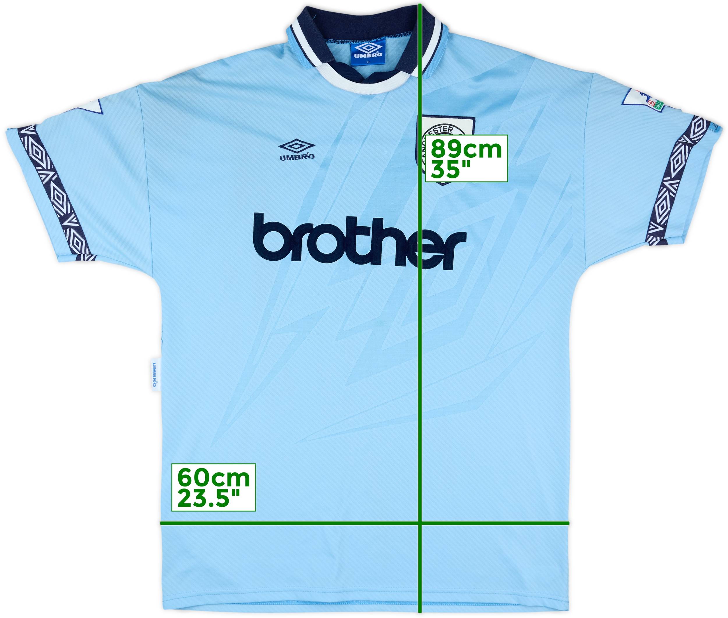 1993-95 Manchester City Player Issue Home Shirt - 8/10 - (XL)
