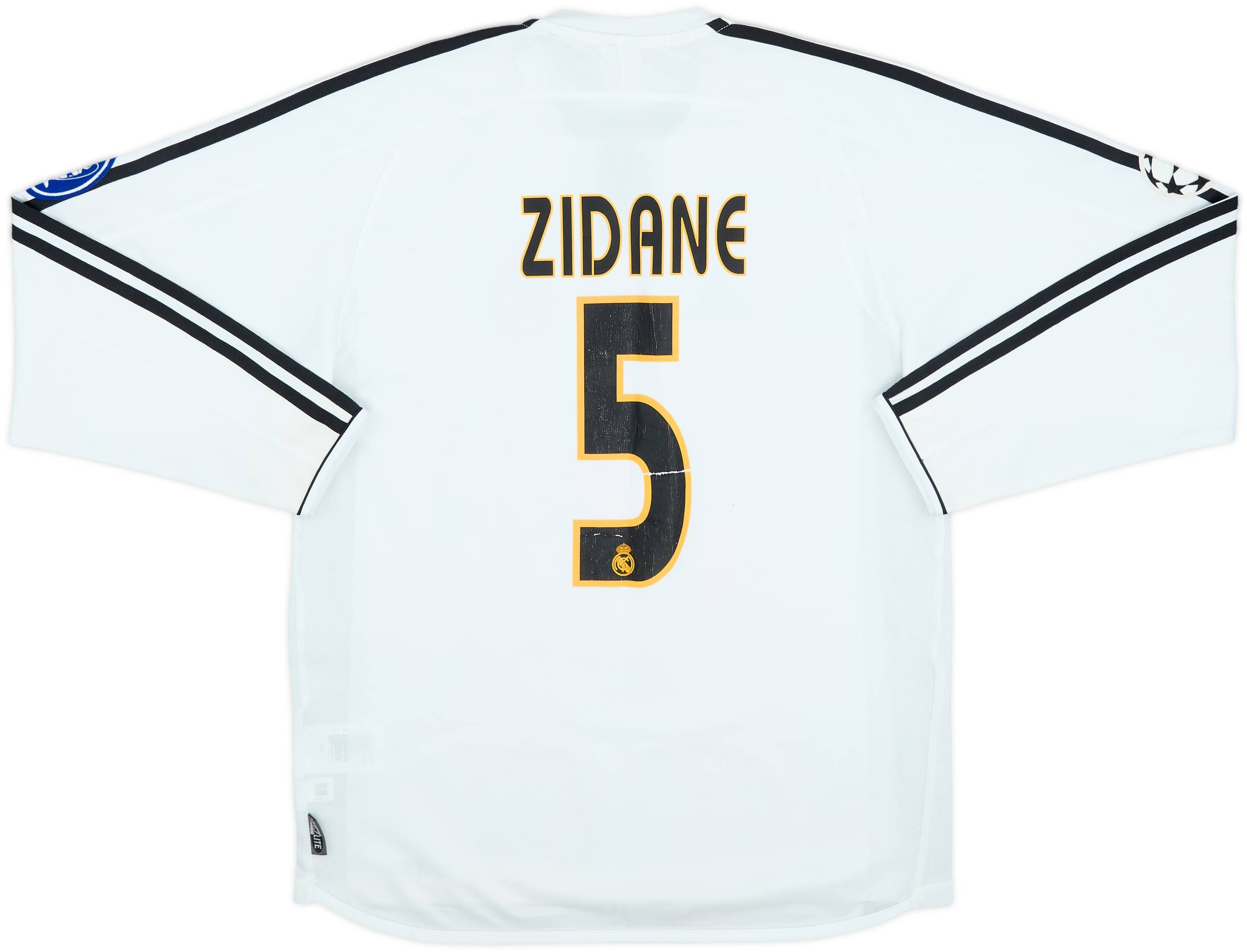 2003-04 Real Madrid Home L/S Shirt Zidane #5 - 6/10 - (S)