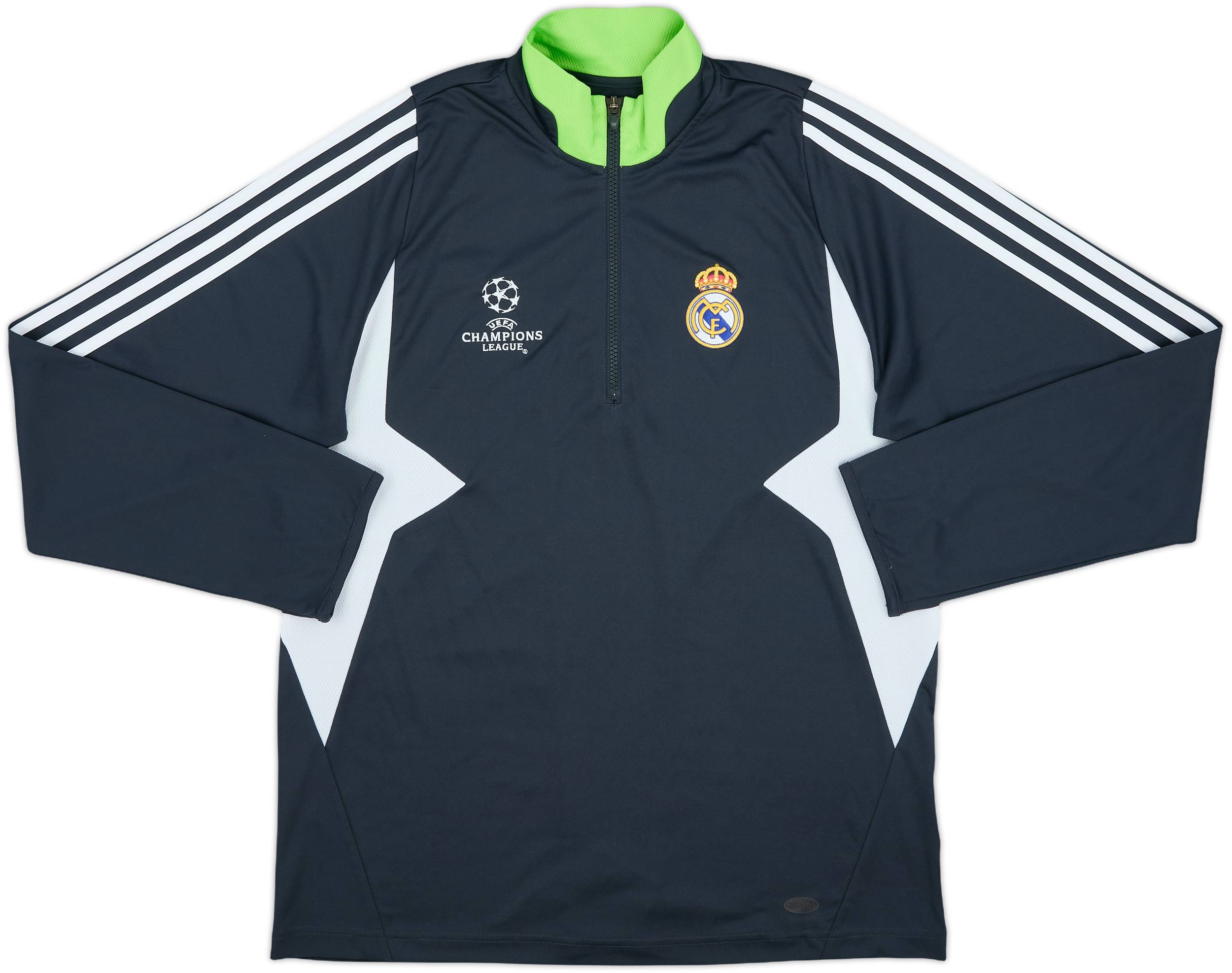 2007-08 Real Madrid adidas CL 1/4 Zip Drill Top - 8/10 - (L)