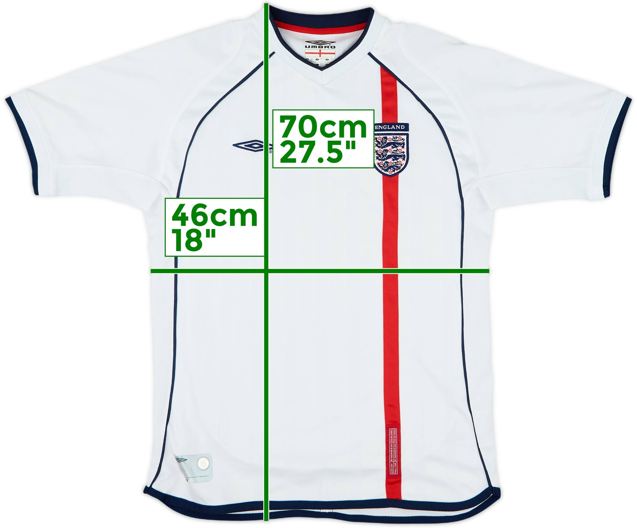 2001-03 England Home Shirt - 9/10 - (L.Boys)